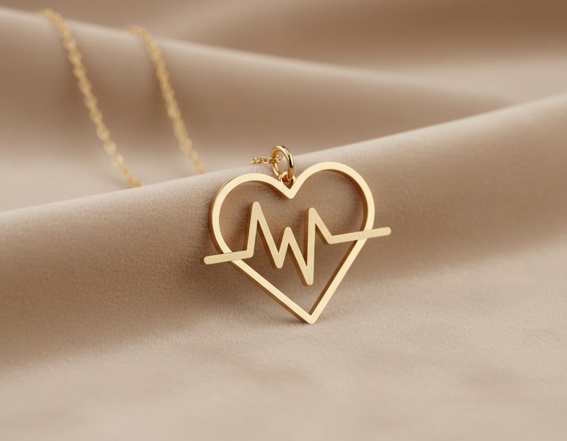 Heartbeat Necklace: Gold Plated Heartbeat Design
