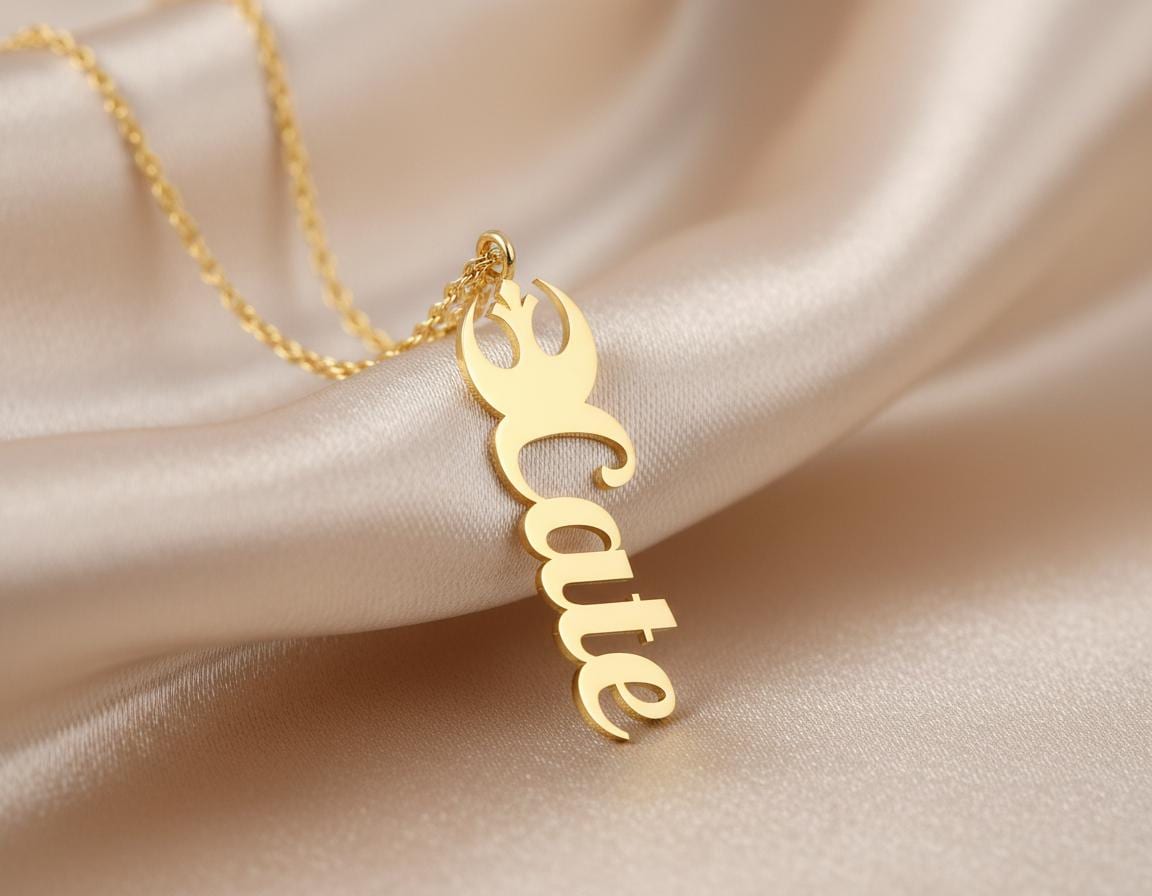 Star Wars Name Necklace: Gold Plated Rebel Alliance Pendant