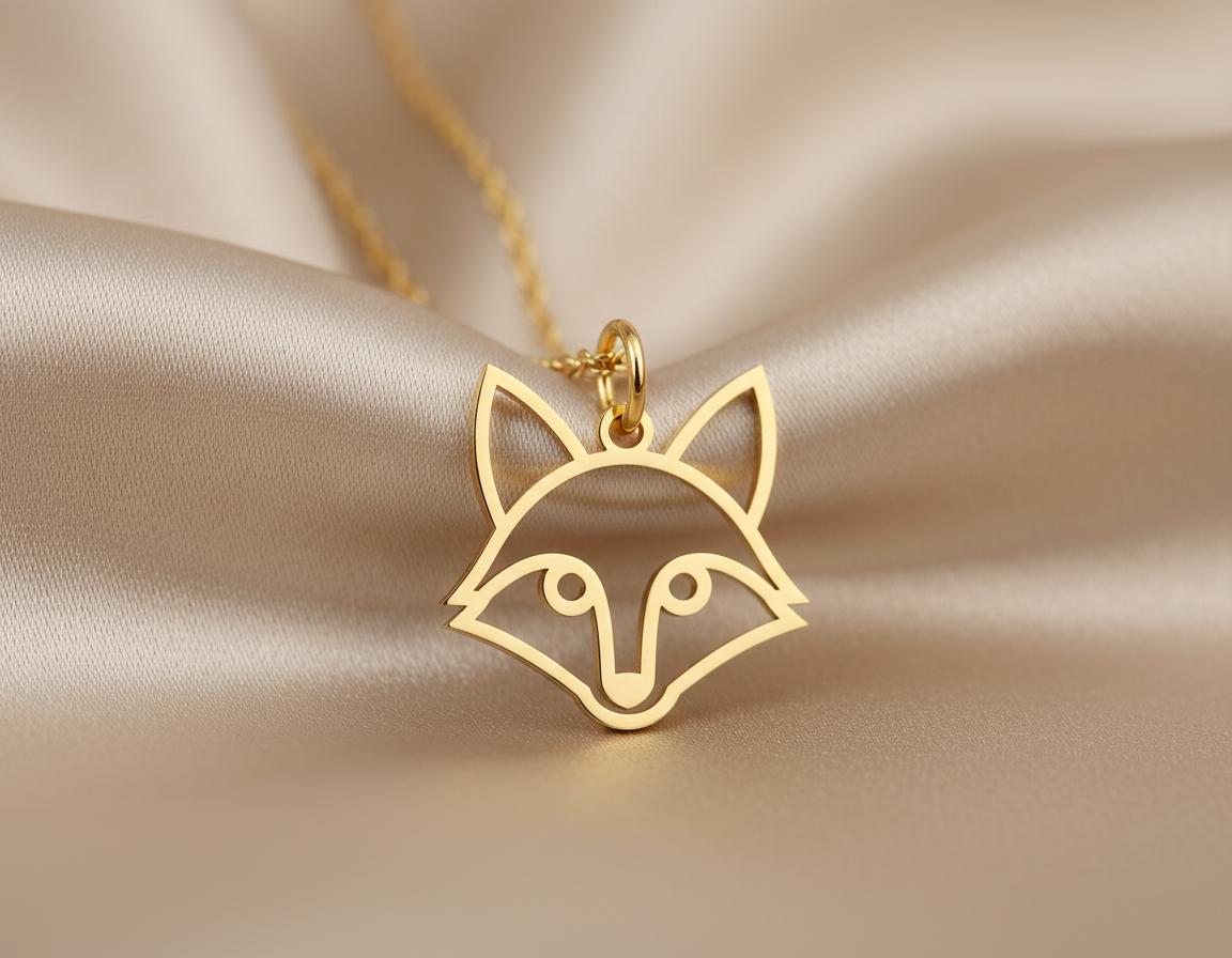 Fox Pendant: Gold Plated Animal Necklace