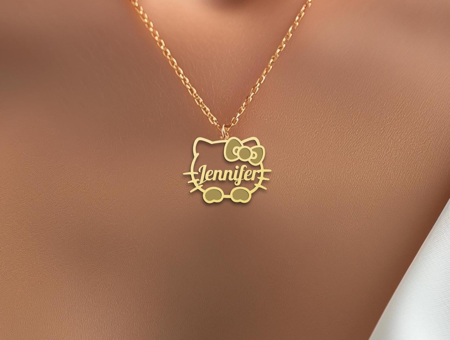 Custom Kitty Name Charm - Cute Cat Name Necklace - Kitty Necklace Charm - Kitty Name Necklace - Minimalist Jewelry for Women