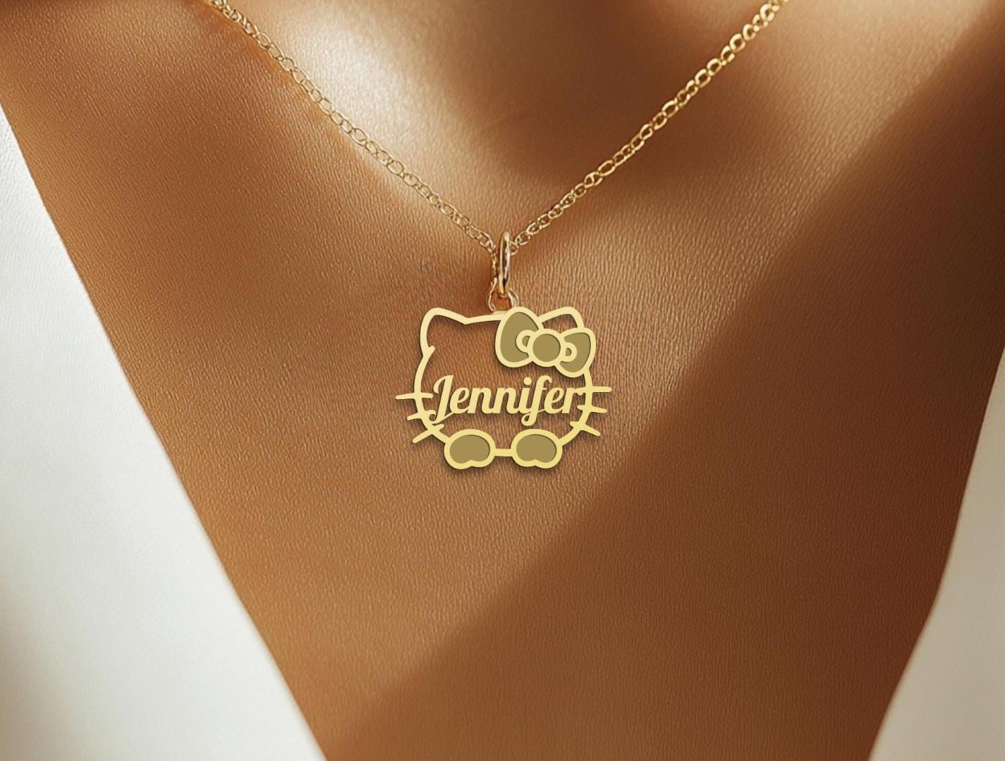 Custom Kitty Name Necklace - Cute Cat Name Charm - Kitty Necklace Nekclace - Kitty Name Necklace - Minimalist Jewelry for Women