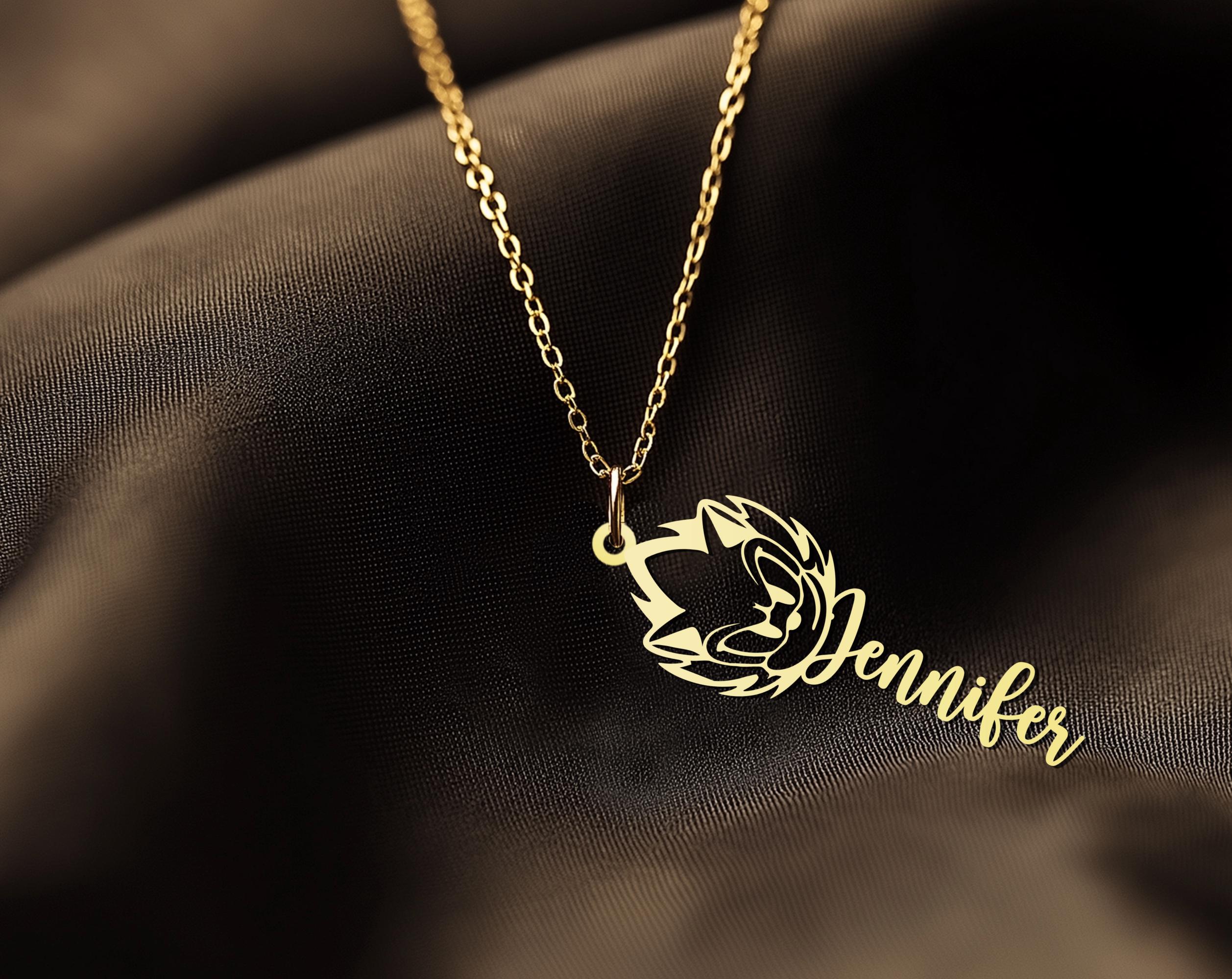 Gold Plated Sonic Head Name Necklace | Custom Sonic Jewelry for Gaming Fans | Perfect Personalized Gift