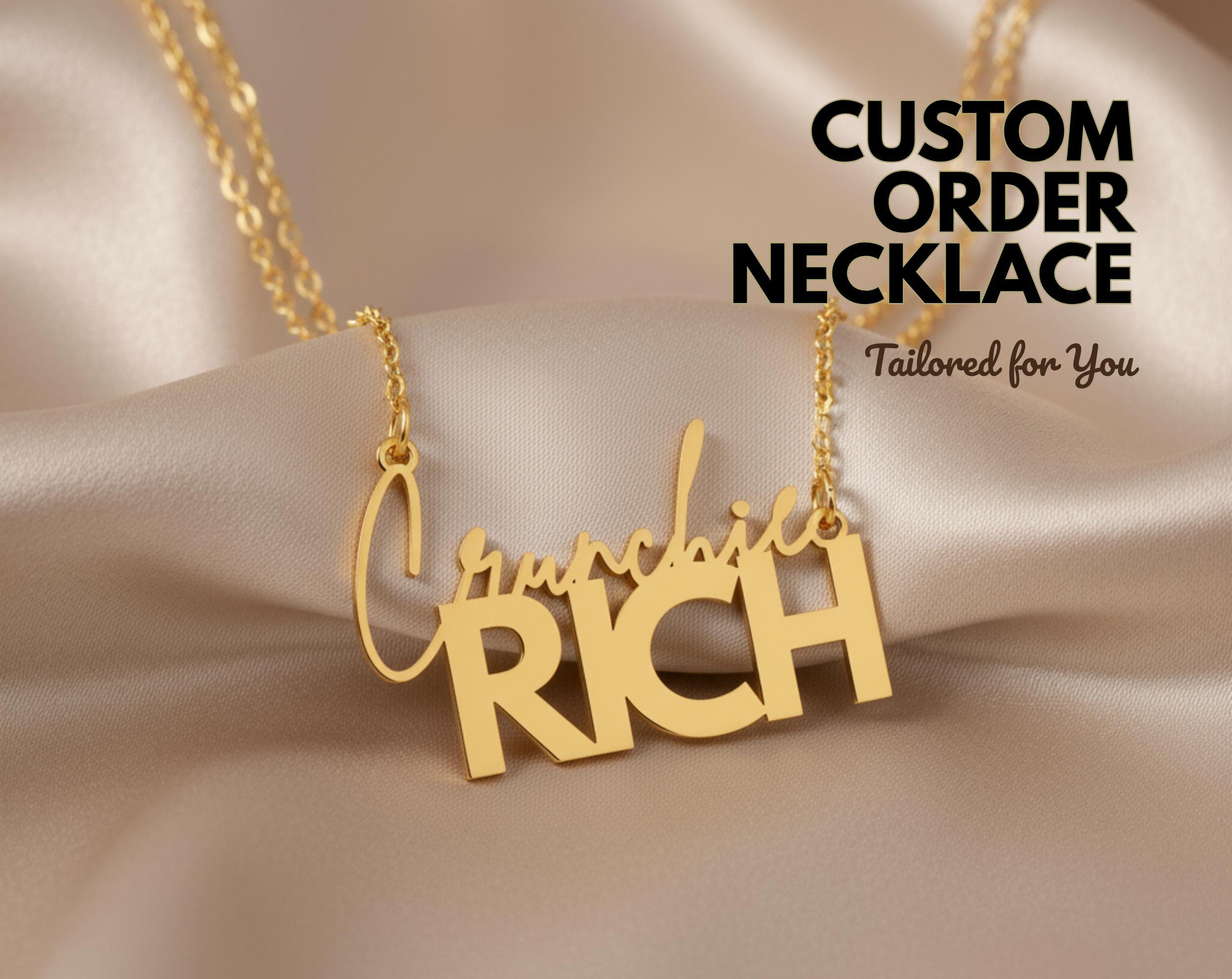 Custom Necklace Order: Gold Plated Sterling Silver Personalized Jewelry