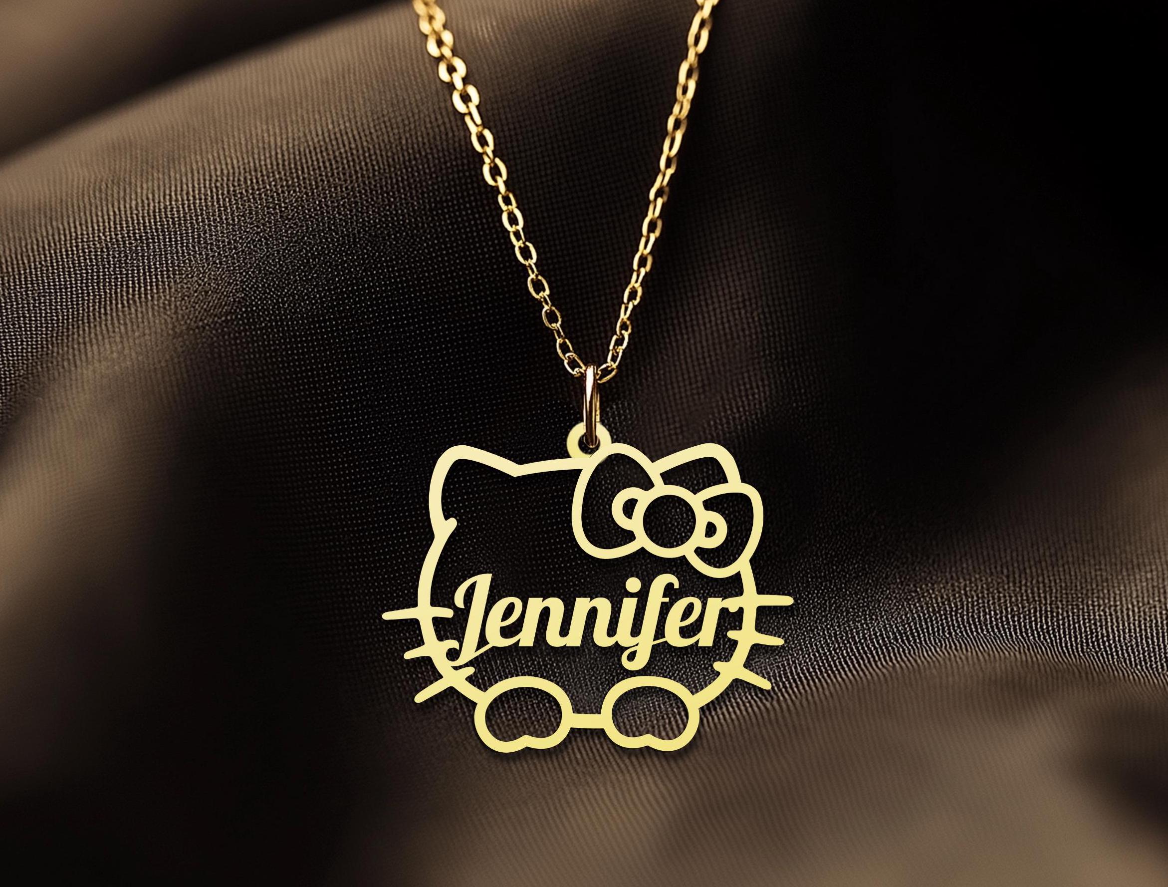 Cute Cat Name Necklace - Custom Kitty Name Necklace - Kitty Name Charm - Kitty Name Necklace - Minimalist Jewelry for Women