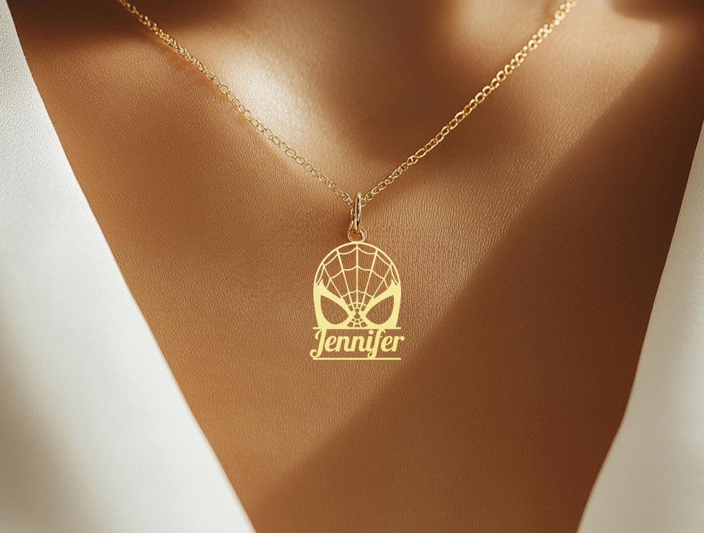 Personalized Spiderman Necklace - Spiderman Charm - Superhero Necklace Pendant - Spiderman Necklace - Minimalist Jewelry for Women