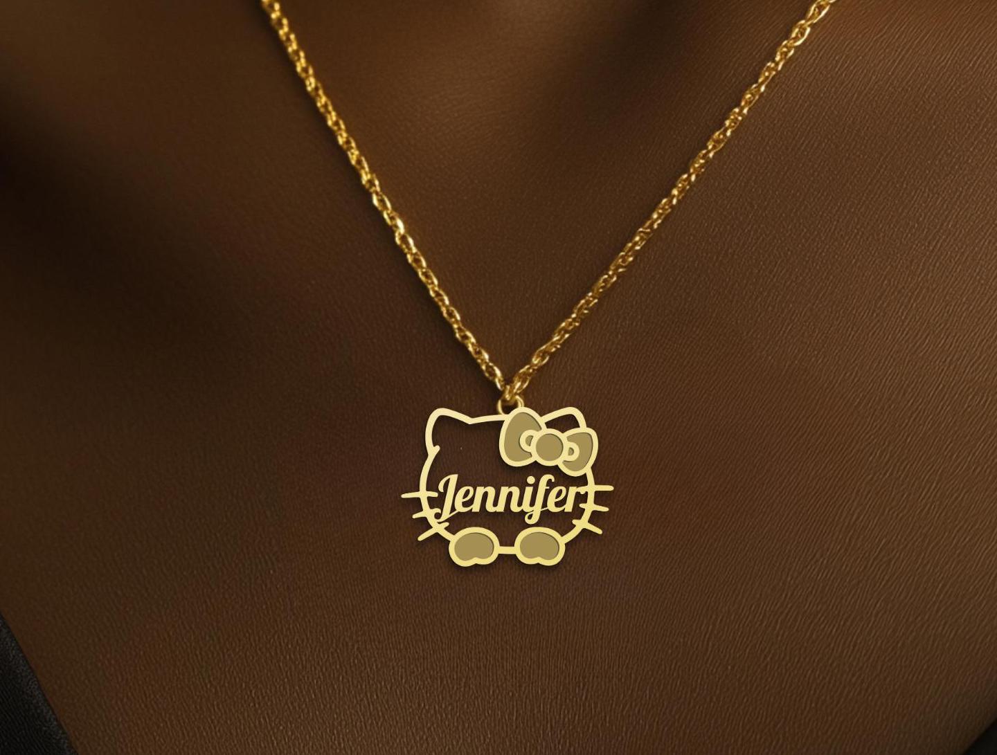 Personalized Kitty Name Charm - Cute Cat Name Necklace - Kitty Necklace Charm - Kitty Name Necklace - Minimalist Jewelry for Women
