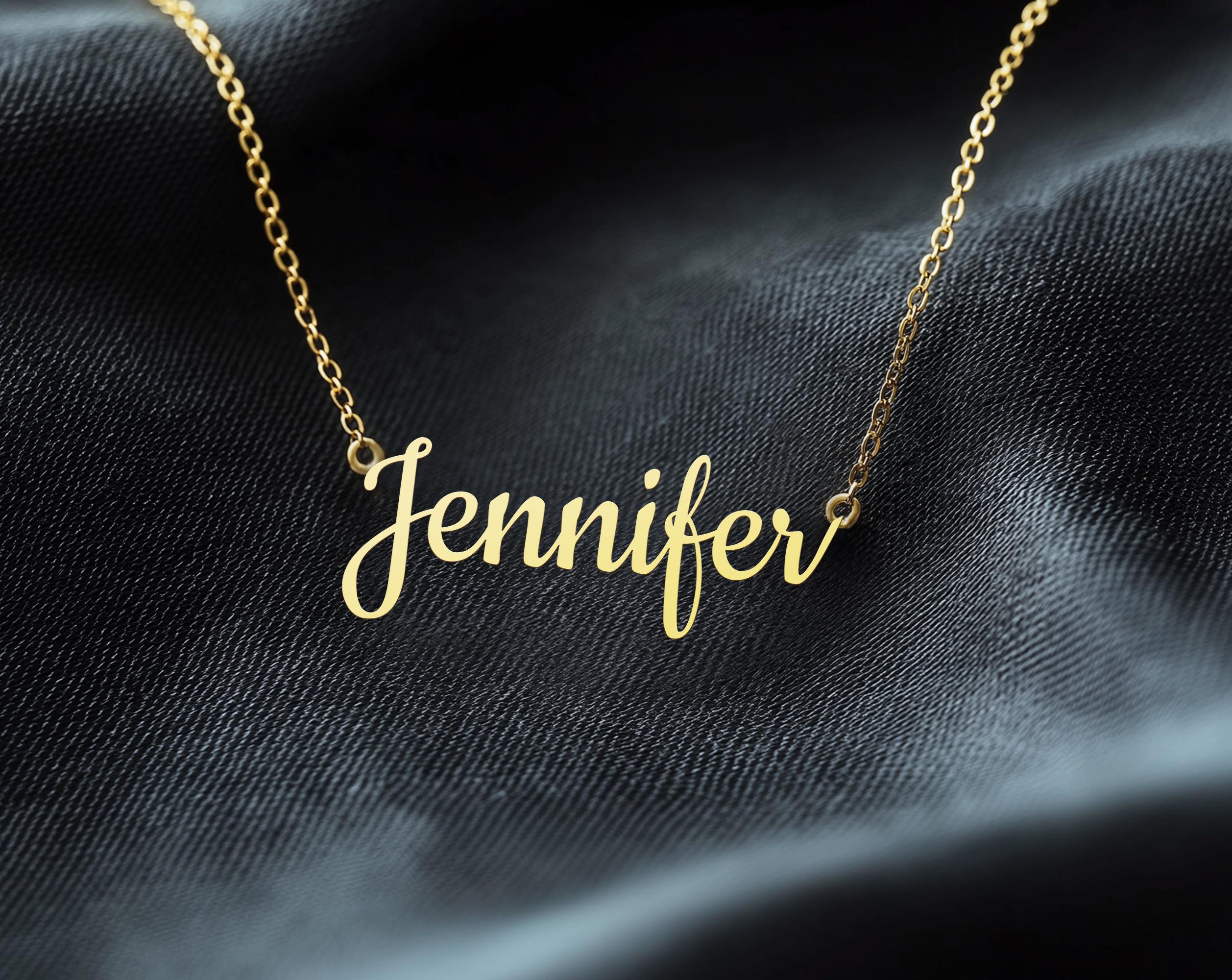 Custom Name Necklace - Personalized Gold Plated Pendant - Custom Script Name Jewelry for Women