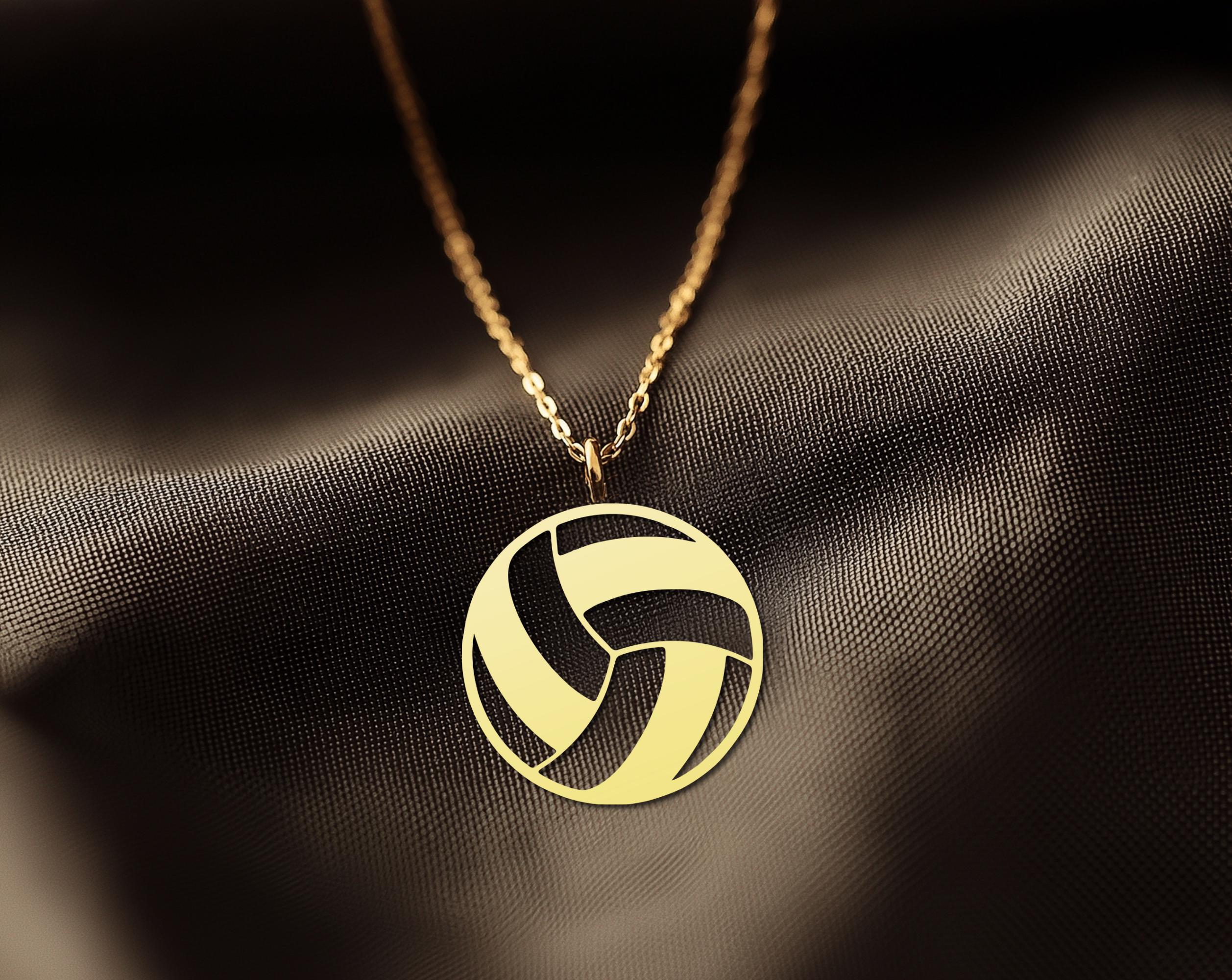 Volleyball Necklace - Gold Plated Sports Pendant - Minimalist Jewelry for Volleyball Lovers