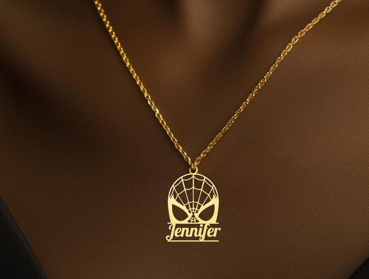 Personalized Spiderman Charm - Spiderman Necklace - Superhero Necklace Pendant - Spiderman Necklace - Minimalist Jewelry for Women
