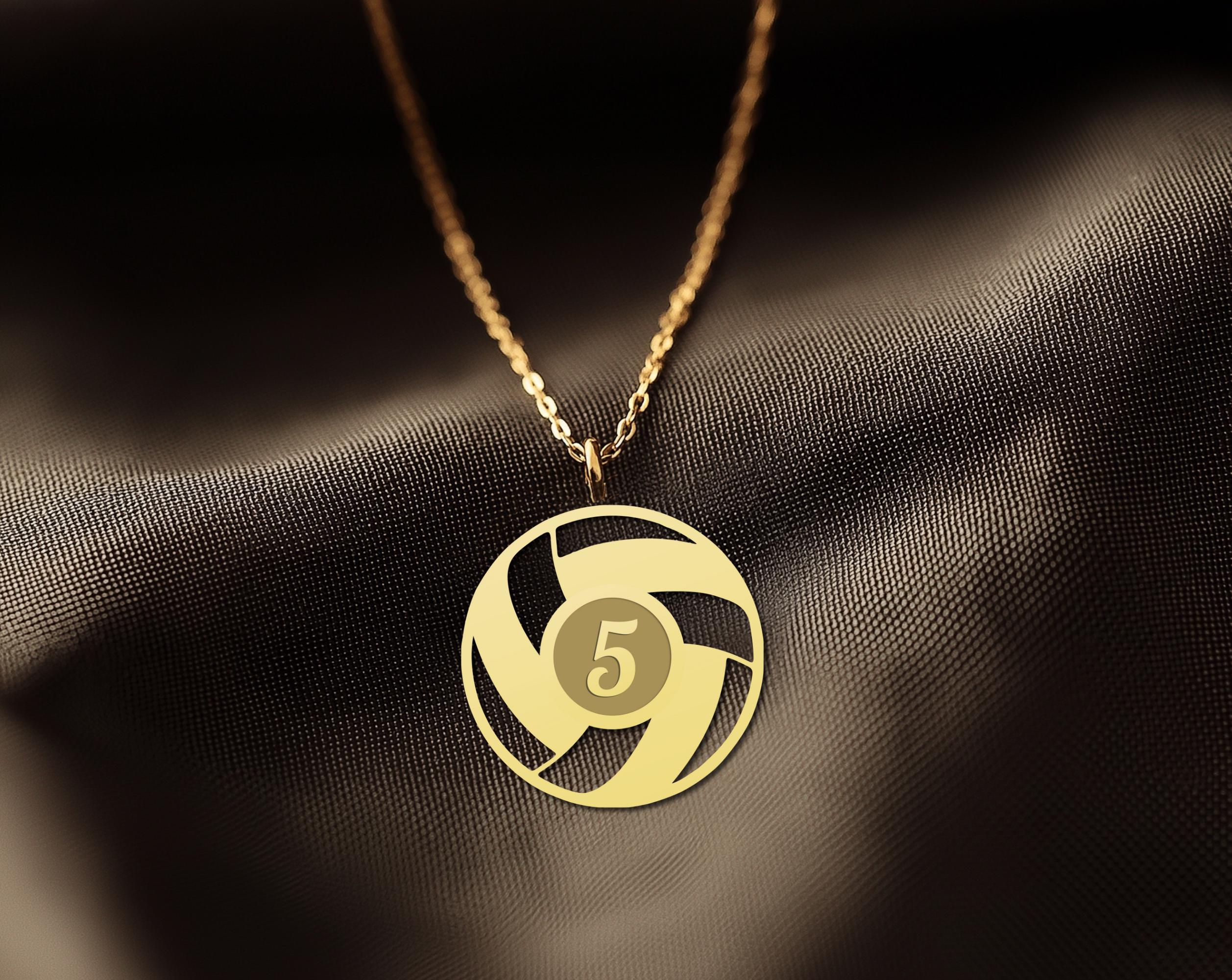 Custom Volleyball Necklace - Personalized Number or Letter Pendant - Gold Plated Sports Jewelry for Players