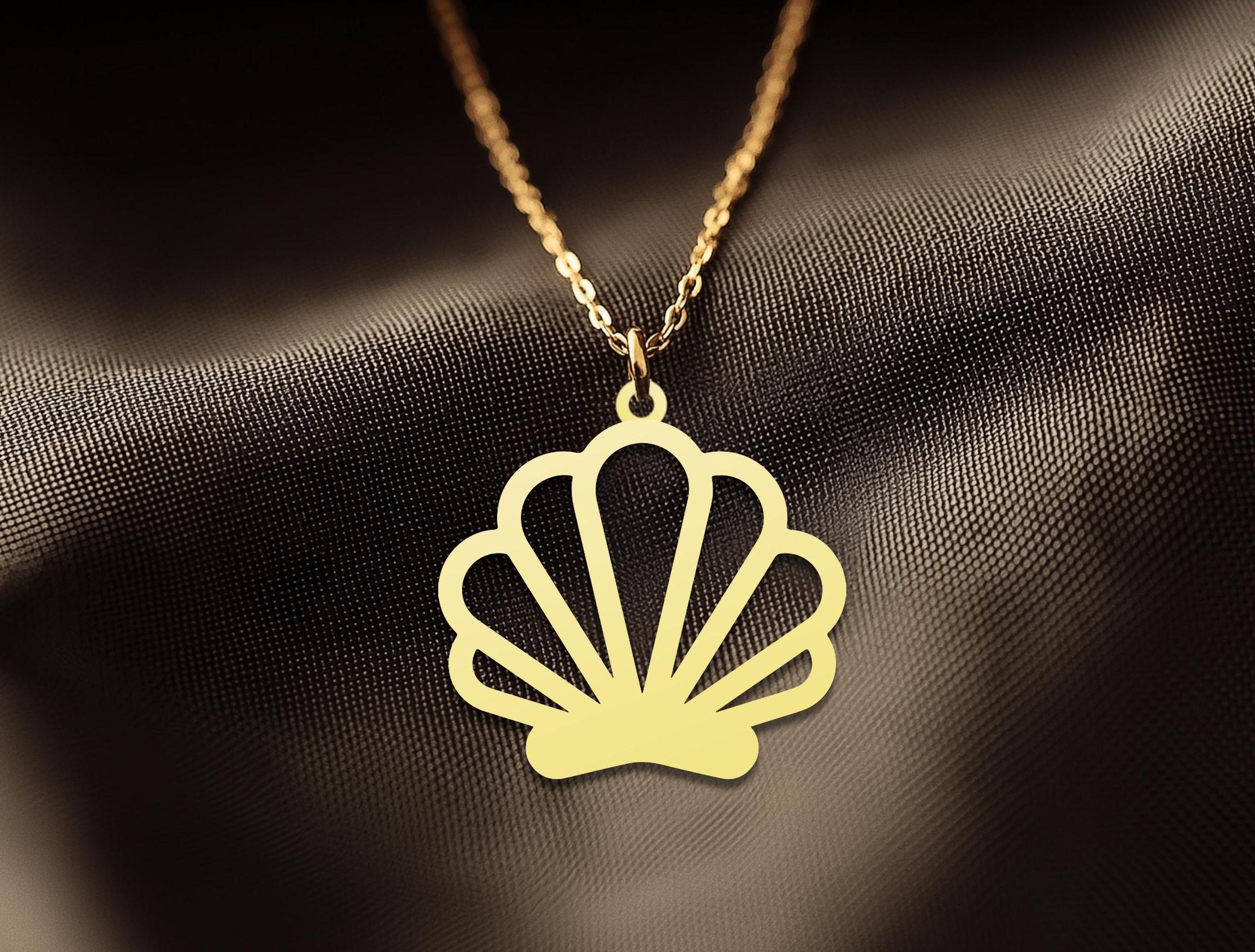 Sea Shell Necklace - Elegant Gold Plated Sea Shell Necklace - Beach Inspired Jewelry