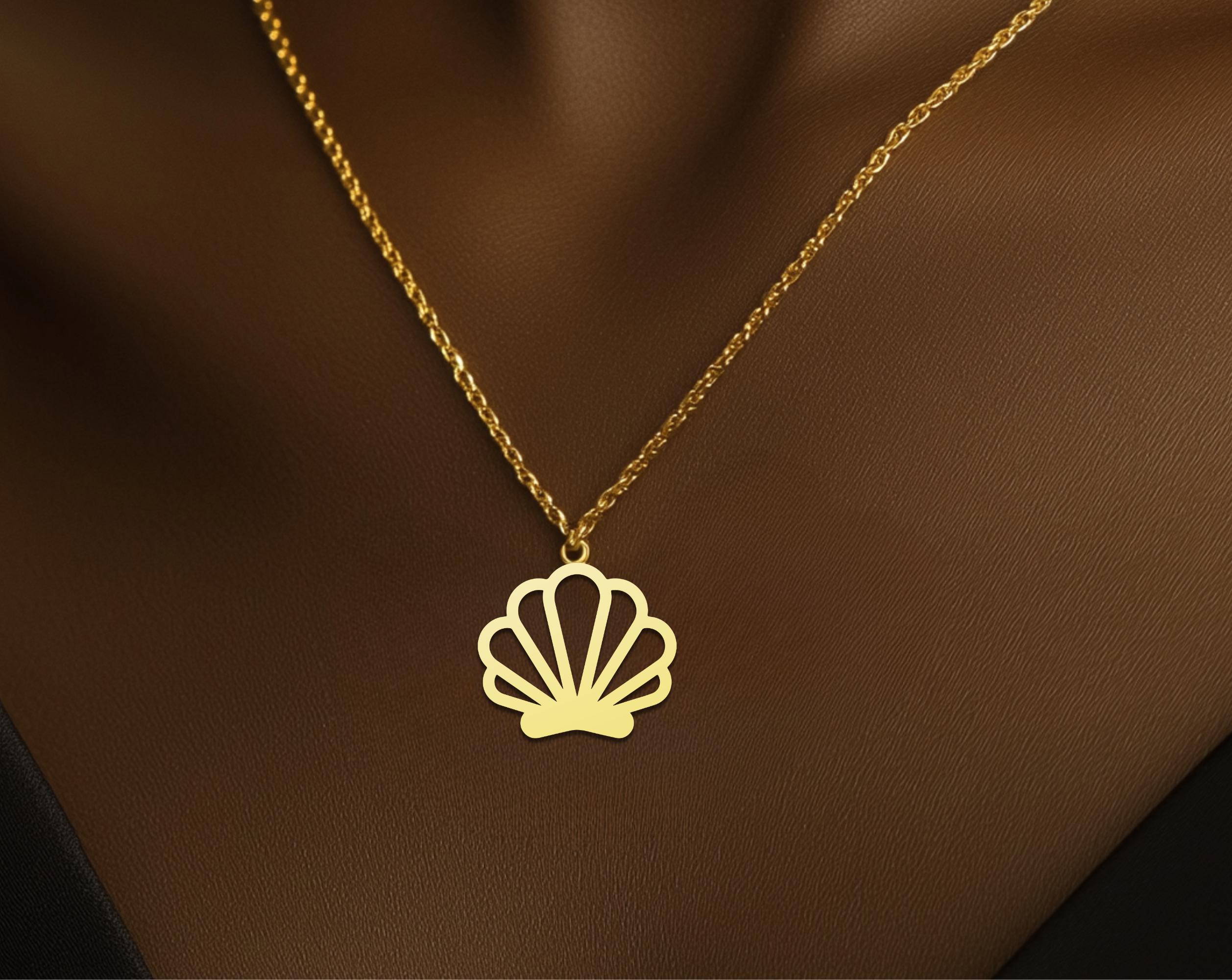 Sea Shell Necklace - Ocean Inspired Sea Shell Necklace - Gold Plated Summer Jewelry