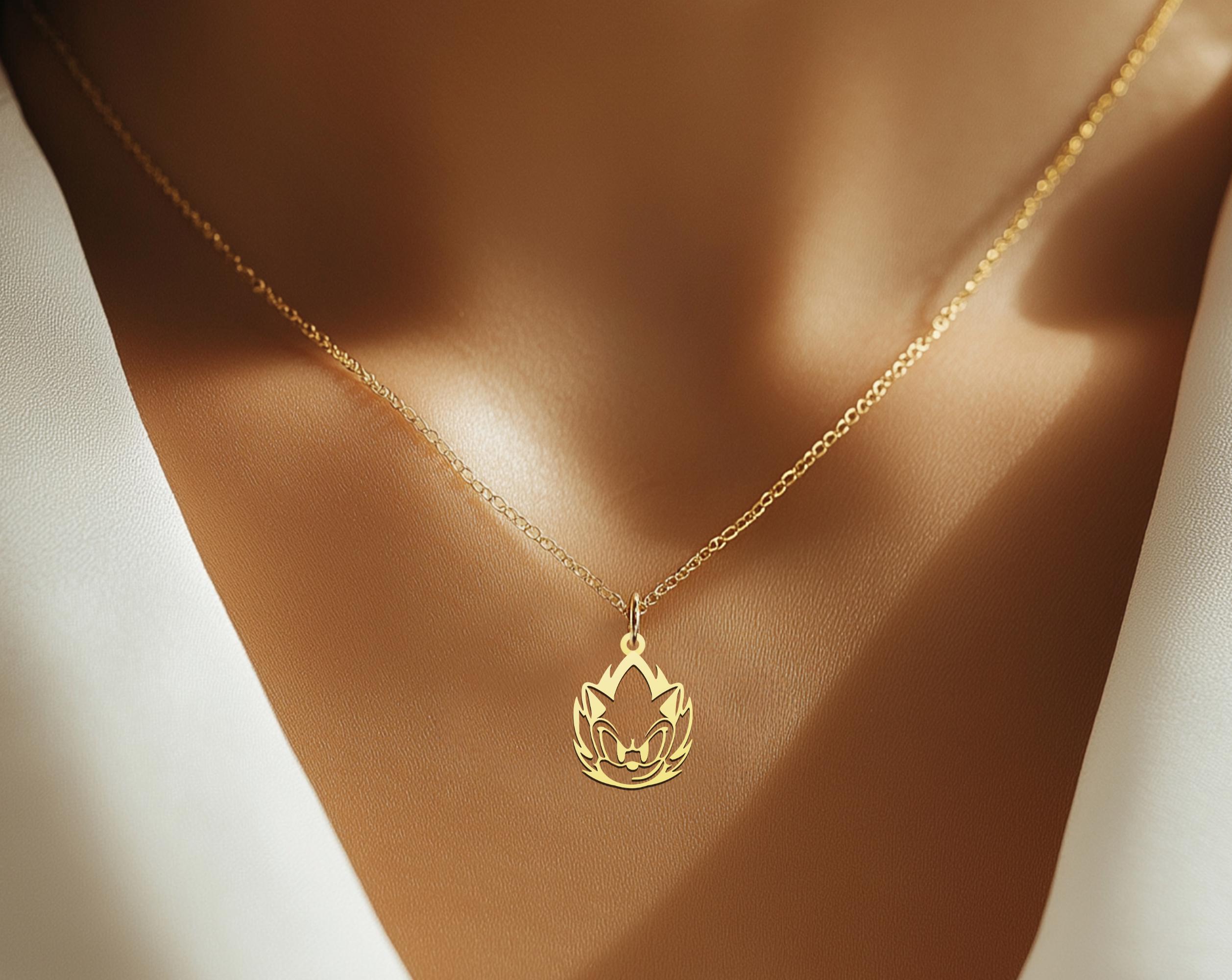 Gold Plated Sonic Necklace | Bold Sonic Head Pendant | Jewelry for Gaming and Sonic Fans