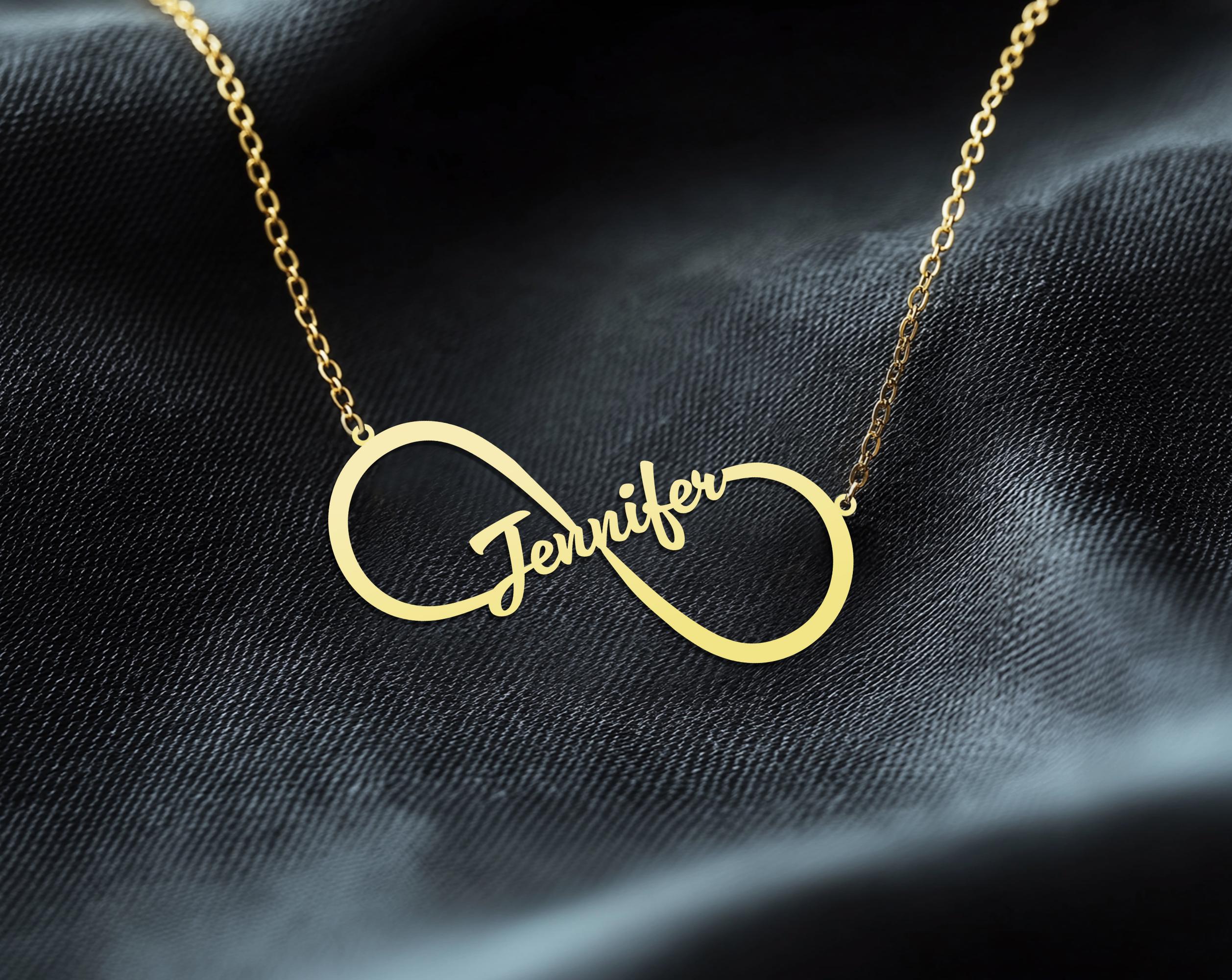 Custom Infinity Name Necklace in Gold Plated | Personalized Symbol Jewelry | Perfect Gift for Someone Special