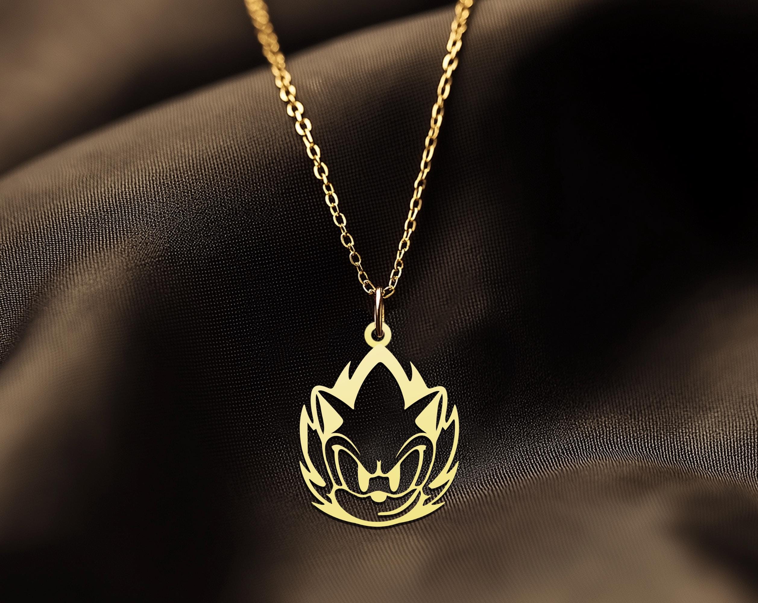 Gold Plated Sonic Head Necklace | Iconic Sonic Pendant for Gaming Fans | Unique Jewelry Gift