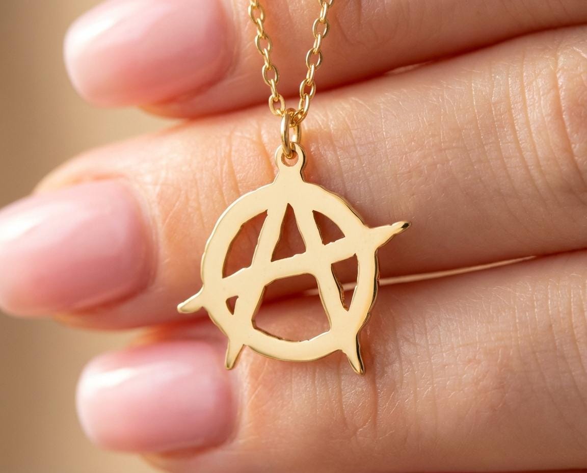 Anarchy Pendant: Gold Plated Statement Necklace
