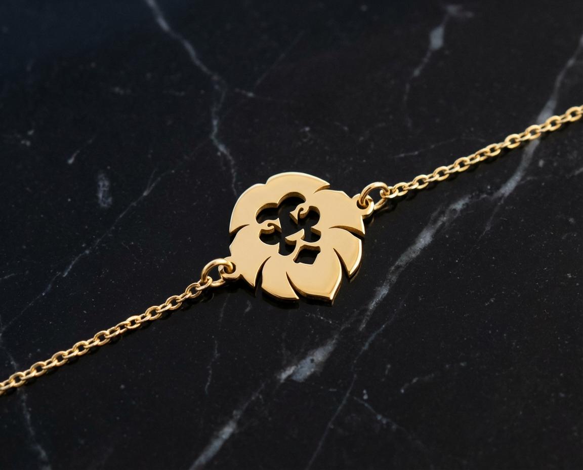Lion Charm Bracelet: Gold Plated Minimalist Design