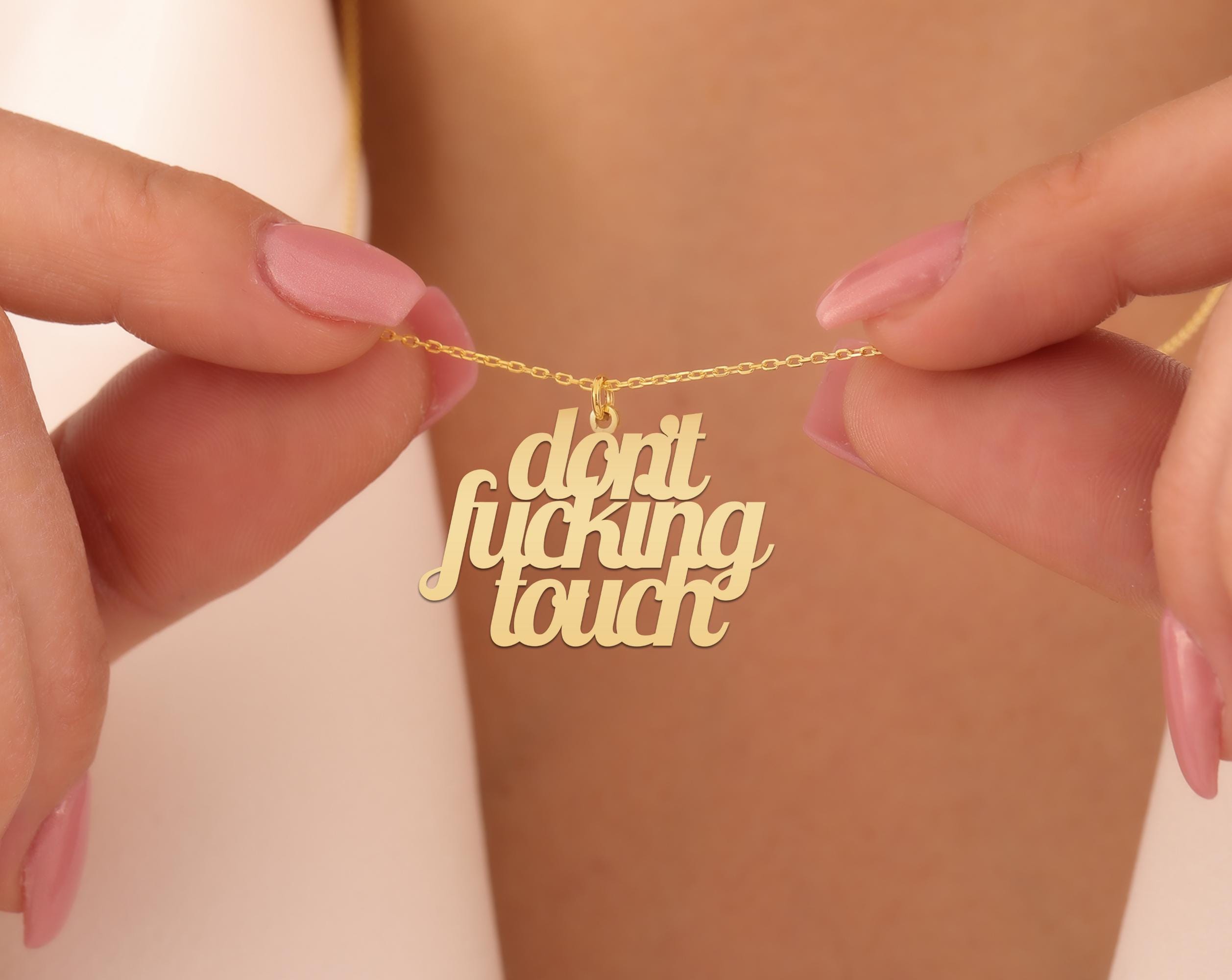 Custom Bold Quote Necklace - Personalized Gold Plated Statement Jewelry - Edgy Text Pendant - Empowering Gift for Women & Men