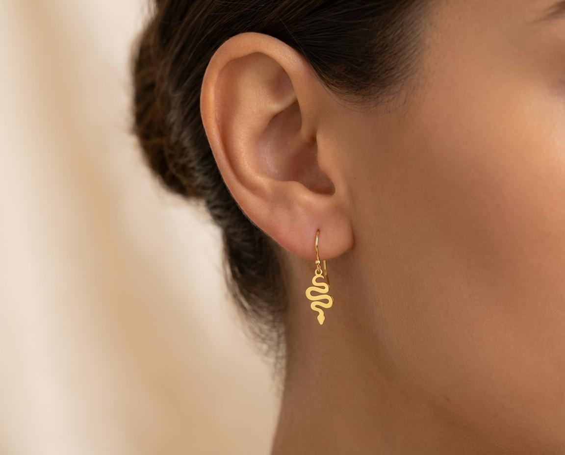 Snake Earrings: Gold Plated Vintage-Inspired