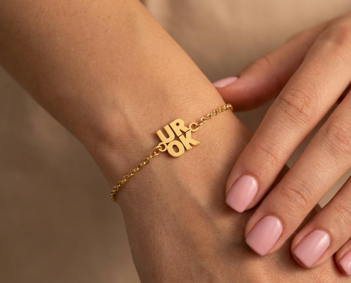 Ur Ok Bracelet: Gold Plated Motivational Jewelry