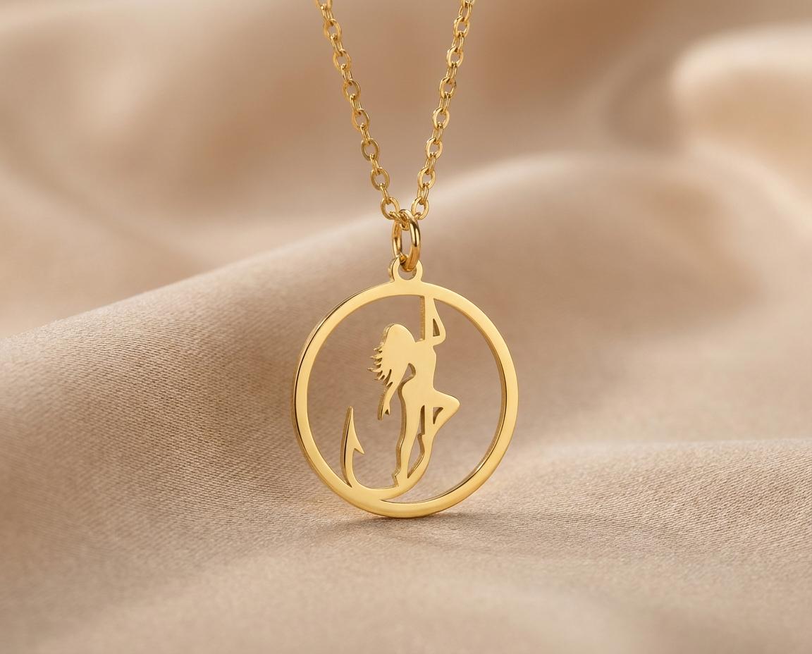 Fishing Hook Pendant: Sterling Silver Unique Jewelry