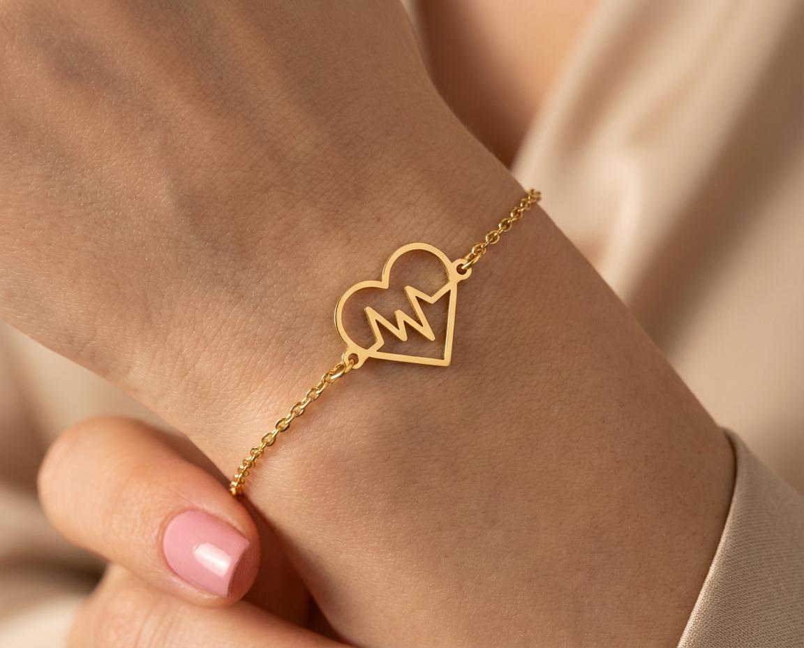 Heartbeat Bracelet: Sterling Silver Unique Heart Design
