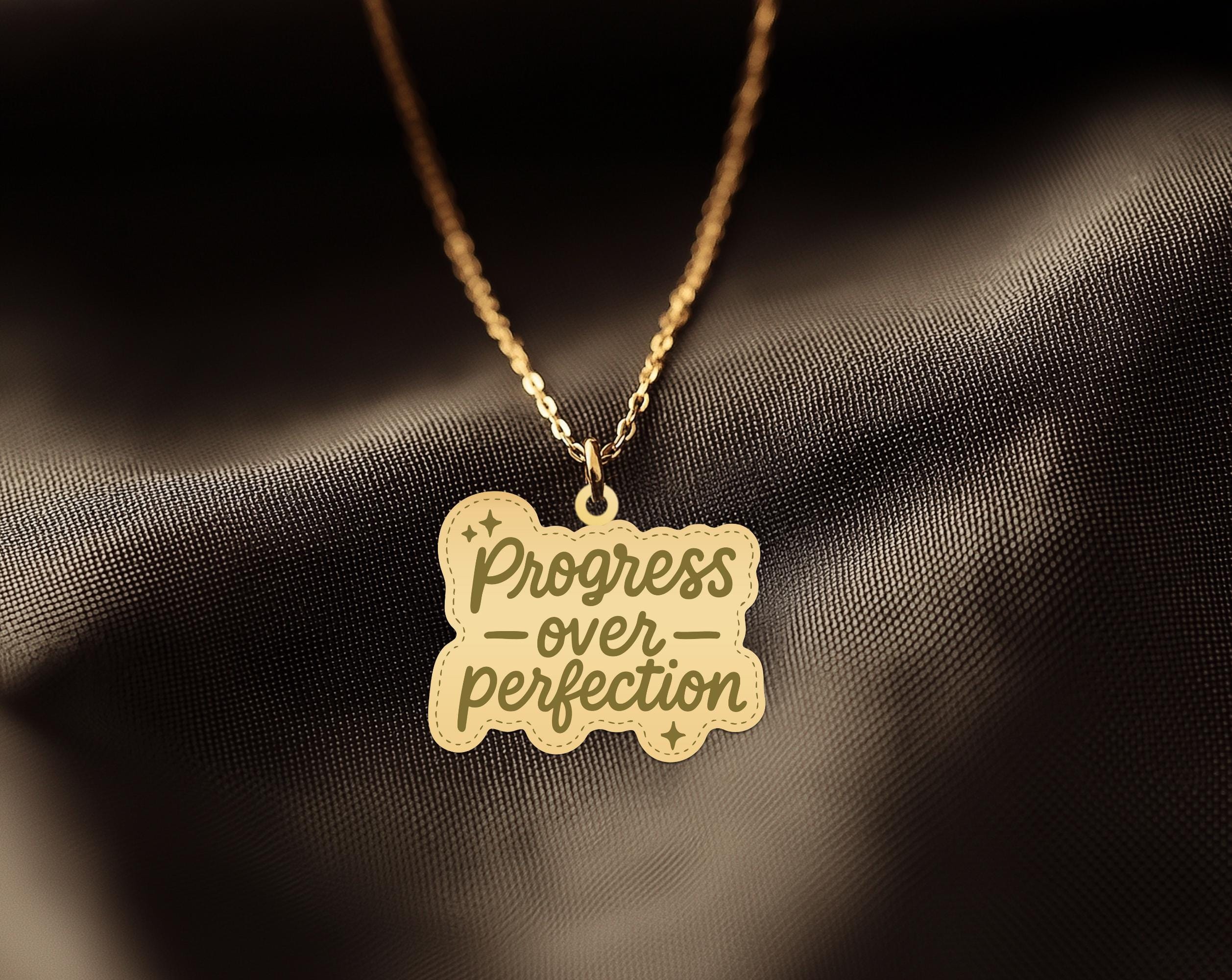 Custom Quote Necklace - Personalized Gold Plated Text Pendant - Your Words Jewelry - Inspirational Gift for Women - Custom Word Charm