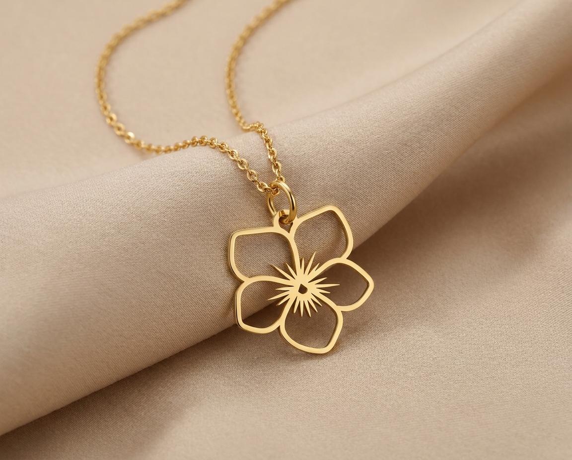 Violet Flower Pendant: Sterling Silver Floral Necklace
