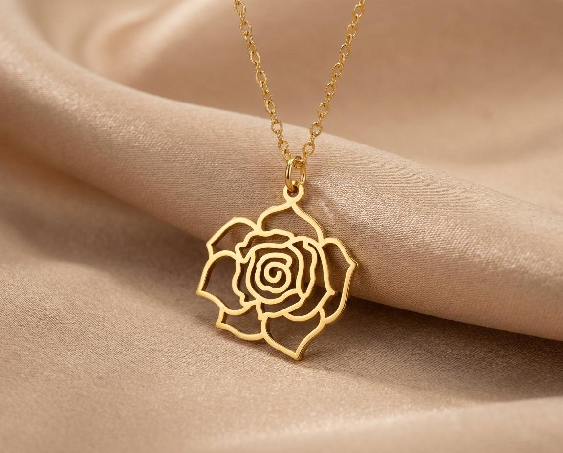 Rose Pendant: Sterling Silver Floral Design