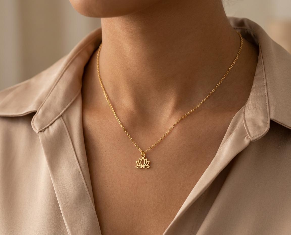 Lotus Necklace: Sterling Silver Floral Design