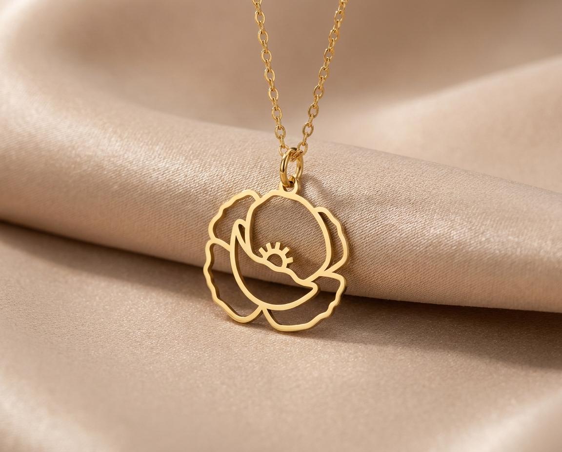 Poppy Pendant: Sterling Silver Floral Design