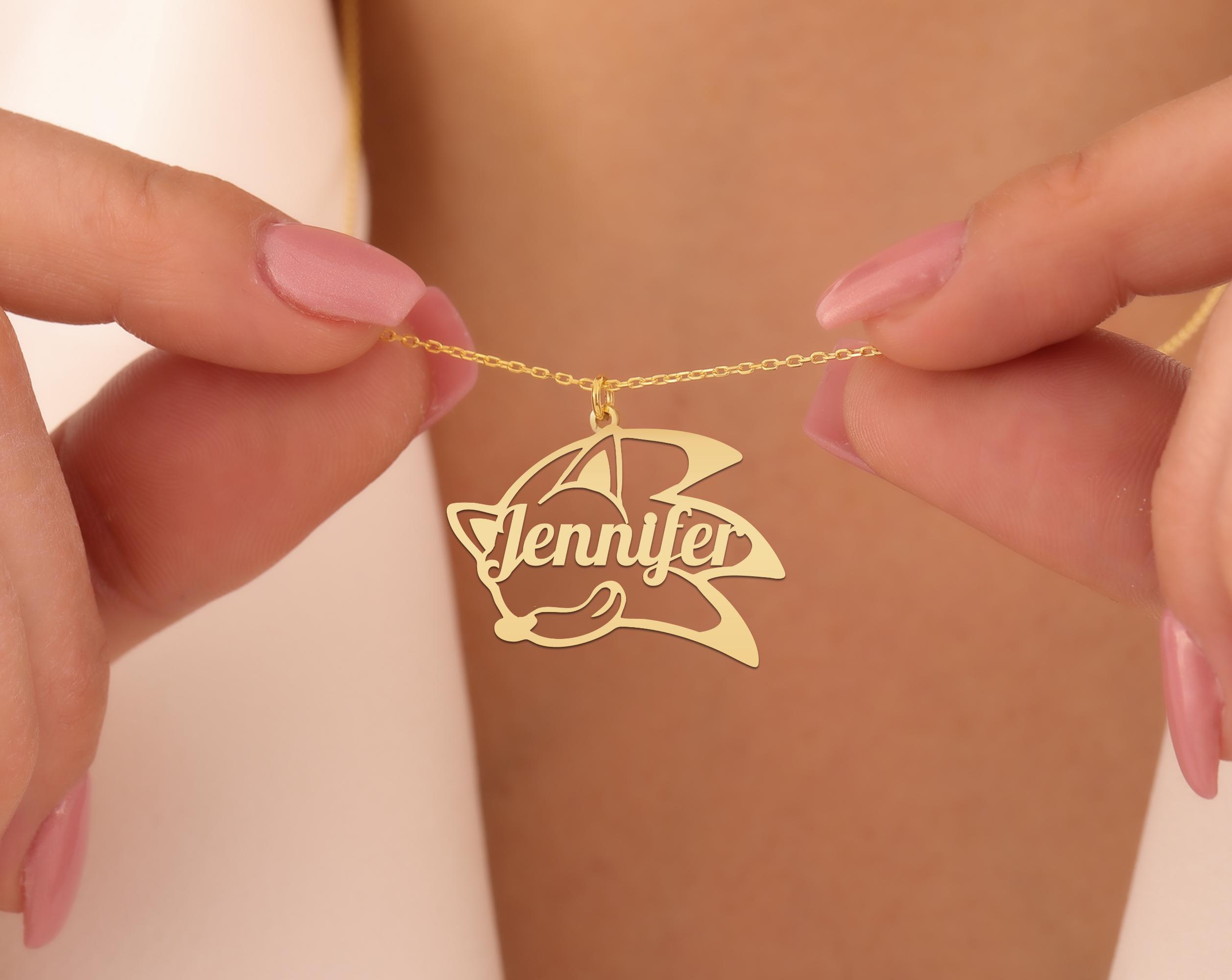 Personalized Sonic Name Necklace | Sonic the Hedgehog Pendant with Gold Plated Design | Unique Gift for Fans and Gamers