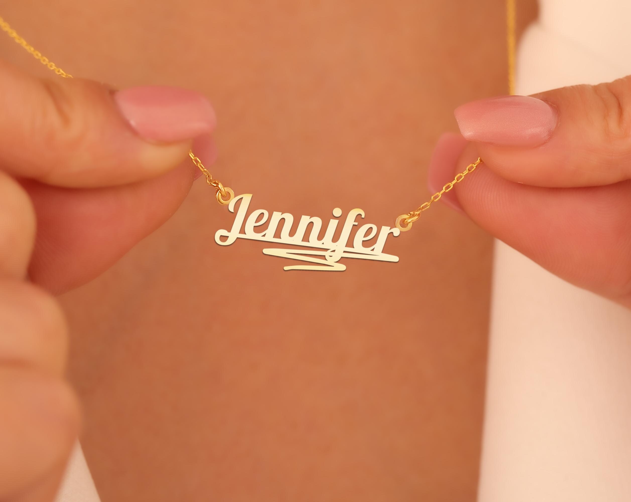 Personalized Name Necklace - Elegant Underlined Design - Custom Jewelry Gift for Her - Minimalist Gold Name Pendant for Women