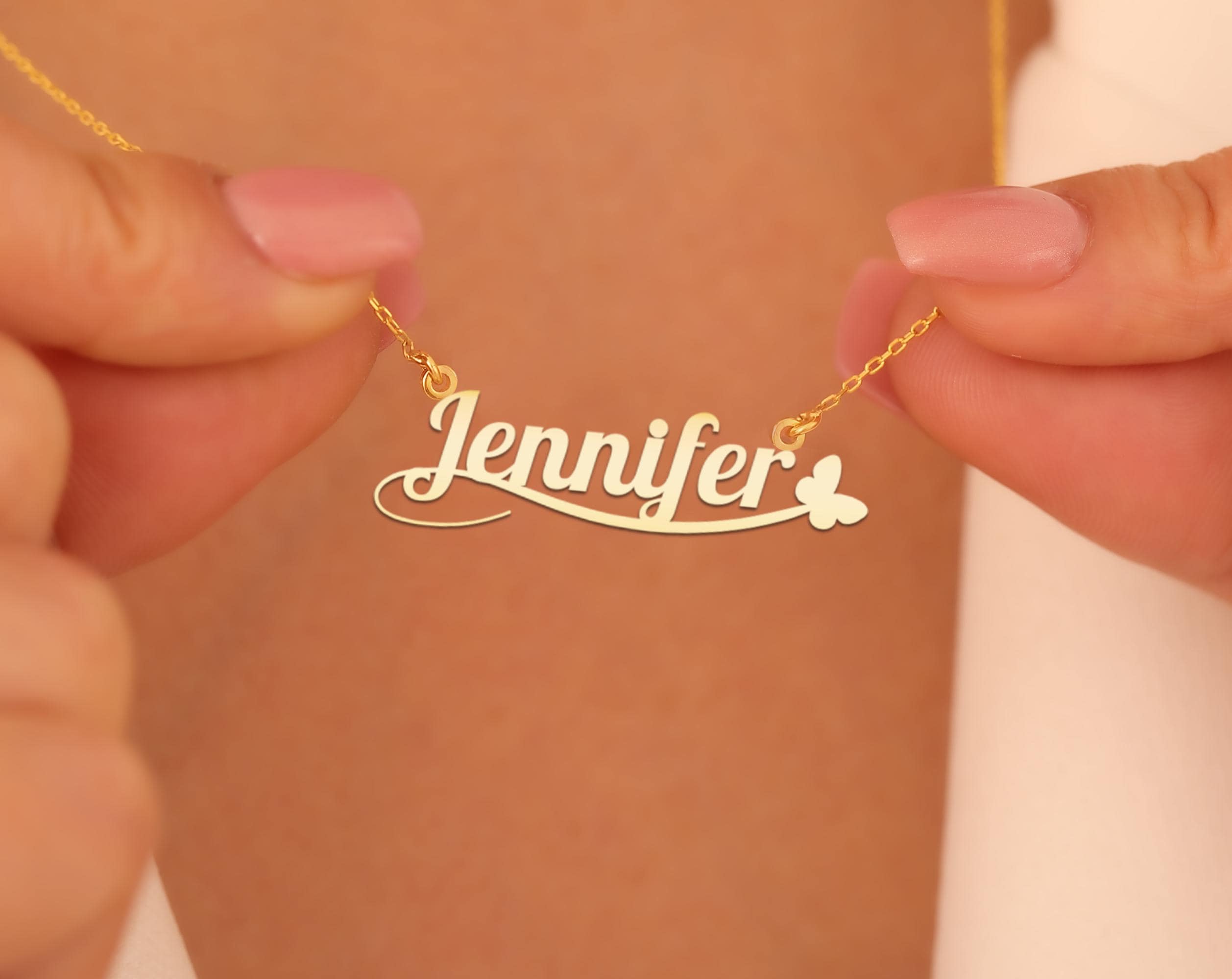 Personalized Name Necklace with Butterfly Design - Custom Jewelry Gift for Women - Minimalist Gold Pendant for Everyday Elegance
