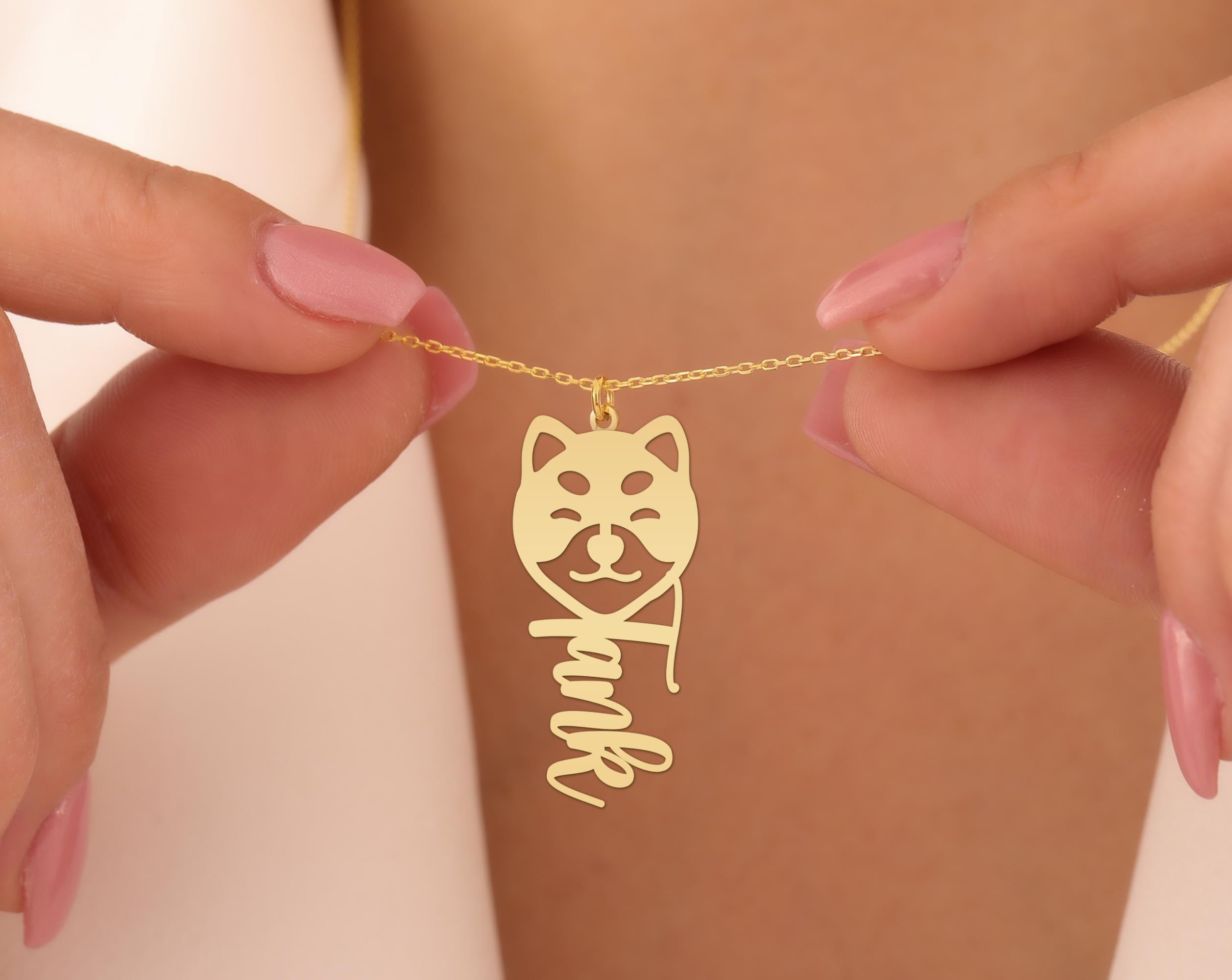 Personalized Shiba Inu Dog Necklace | Custom Dog Breed Pendant | Gold-Plated Shiba Inu Charm | Pet Lover Gift