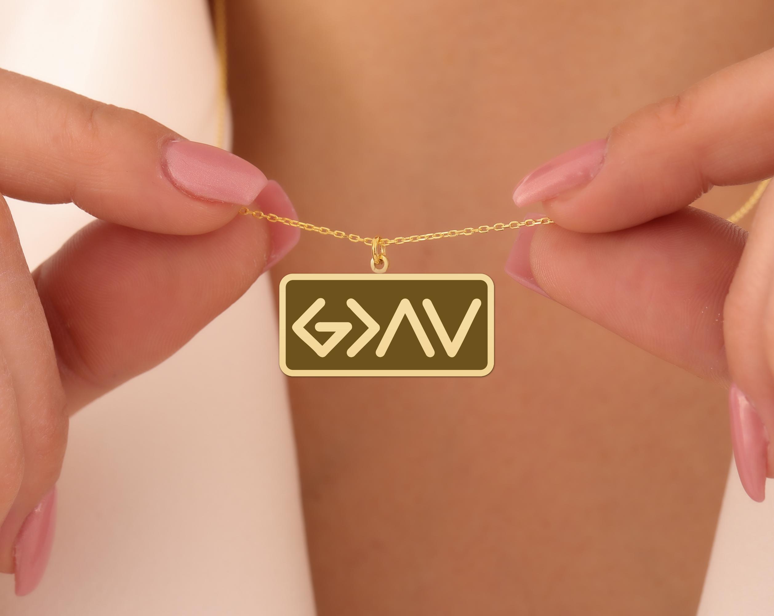 God is Greater than the Highs and Lows Necklace | Faith Symbol Necklace | Gold Plated Minimalist Jewelry | Inspirational Gift