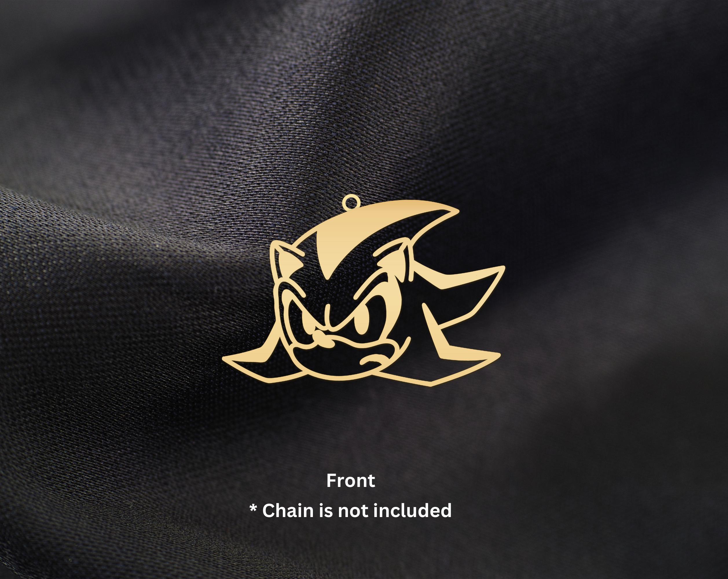 Shadow the Hedgehog Charm | Shadow-Inspired Pendant | Gold Plated Jewelry for Fans | Bold & Modern Design | Unique Gift