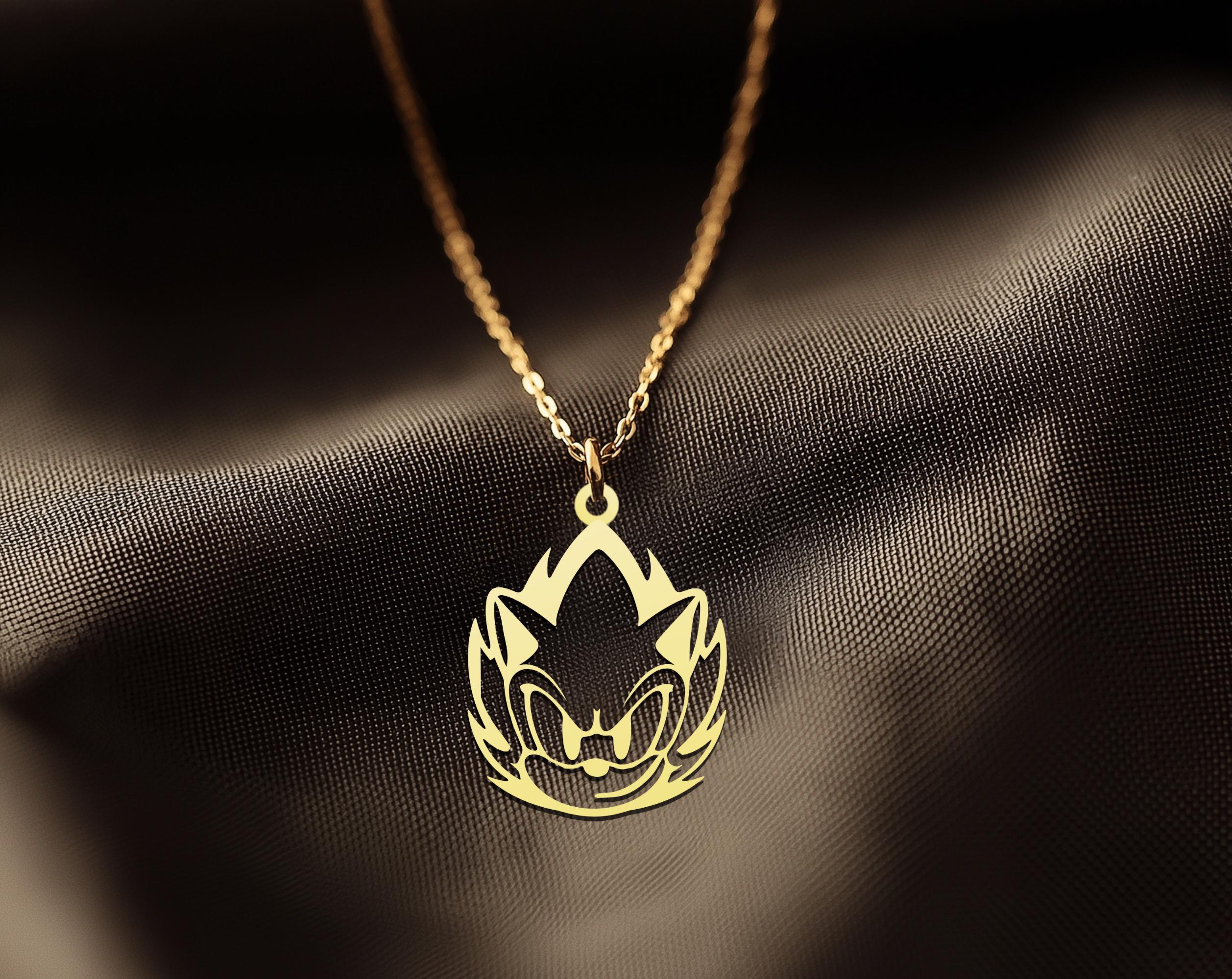 Gold Plated Sonic Head Pendant | Cool Sonic the Hedgehog Jewelry | Best Gift for Gaming Enthusiasts