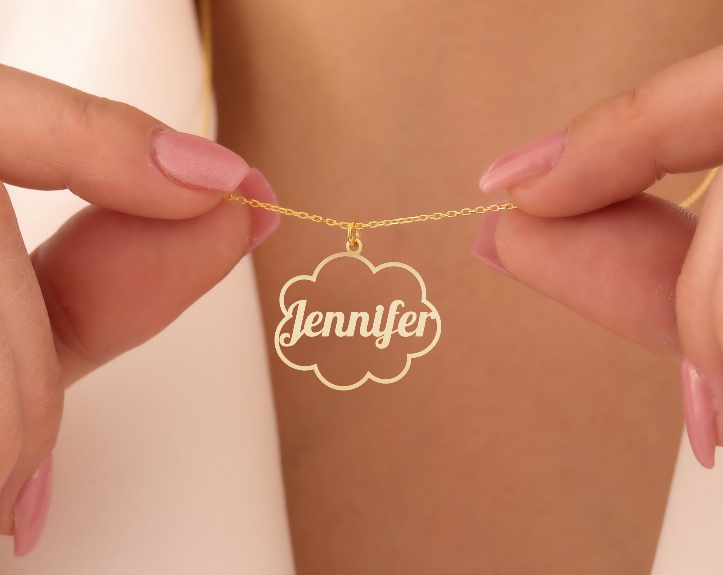 Custom Cloud Name Necklace | Personalized Jewelry for Women & Kids | Unique Gift for Birthdays or Special Occasions