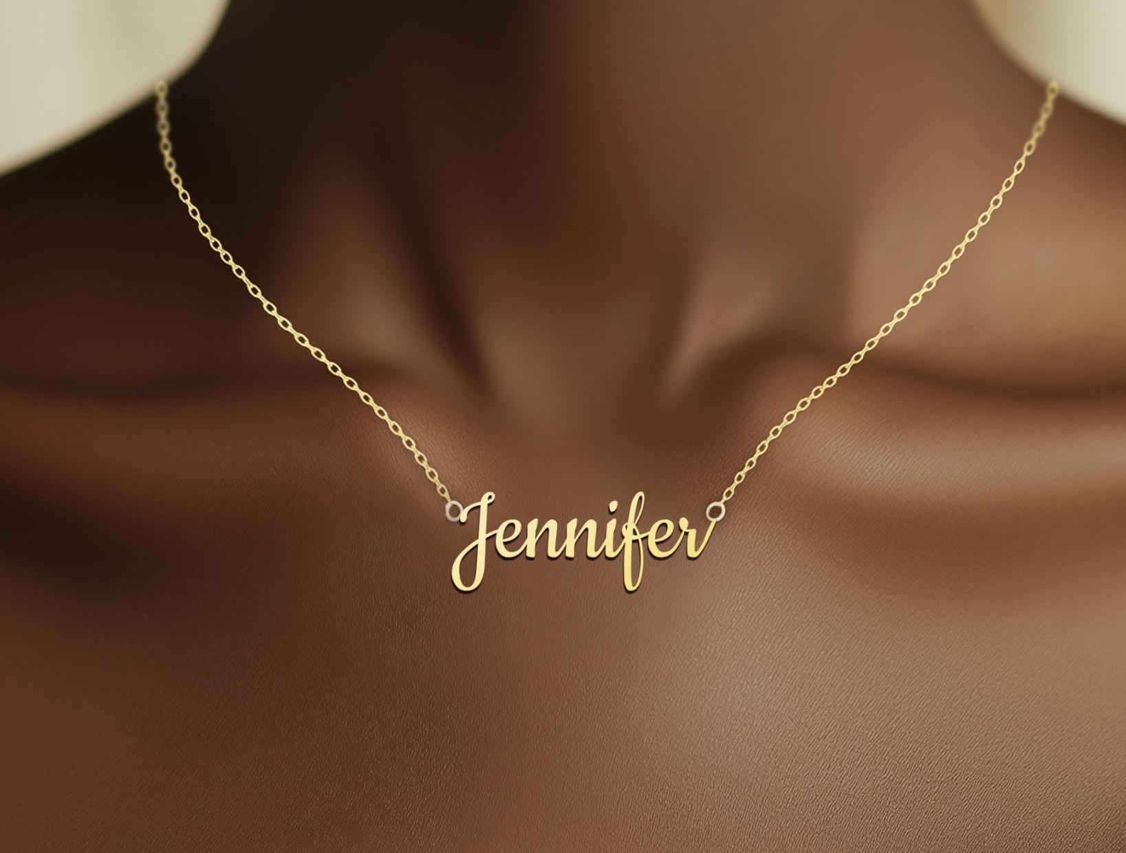 Custom Name Pendant Necklace - Gold Plated Personalized Jewelry - Stylish Script Name Necklace