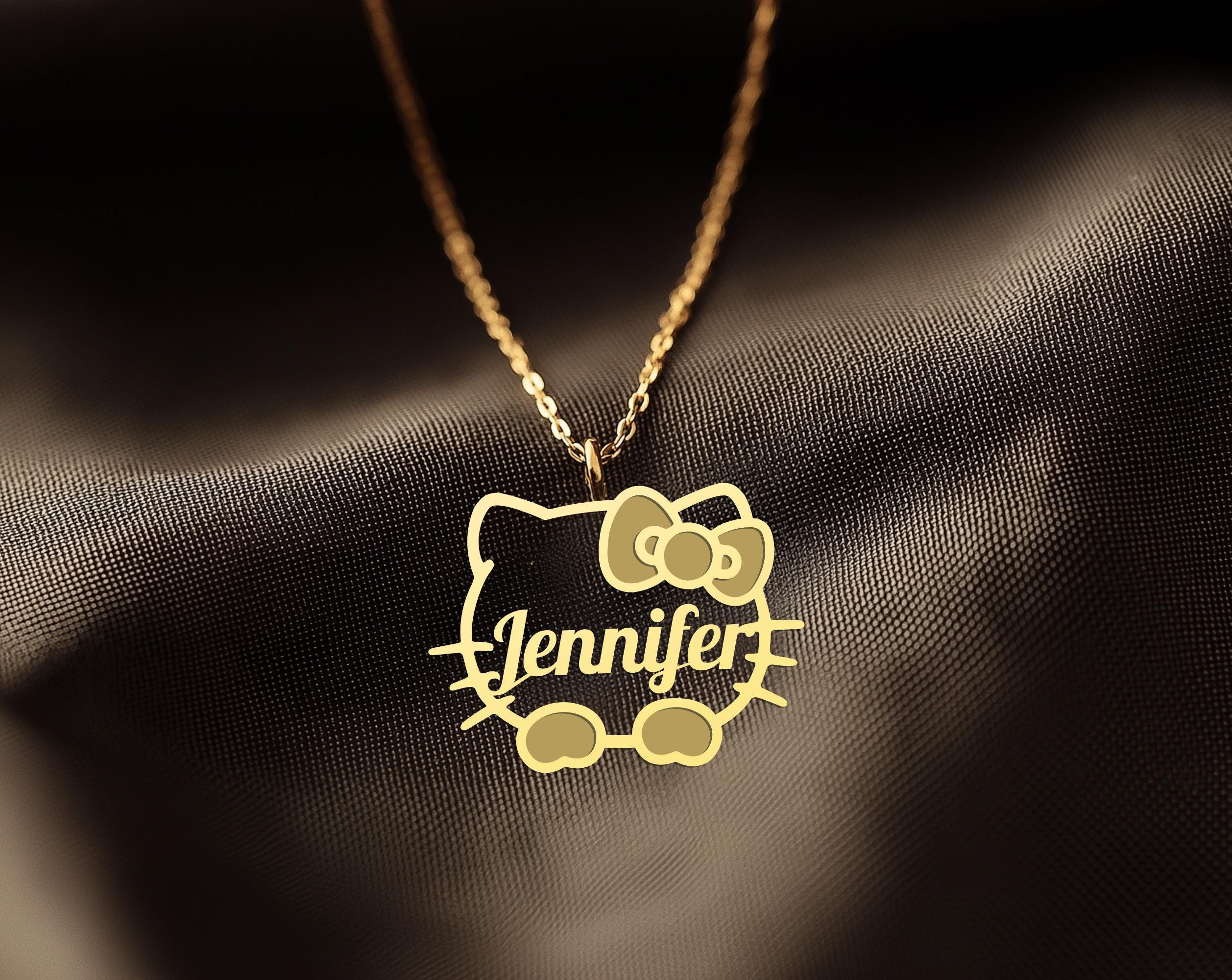 Personalized Cute Cat Name Charm - Kitty Name Necklace - Kitty Necklace Charm - Kitty Name Necklace - Minimalist Jewelry for Women