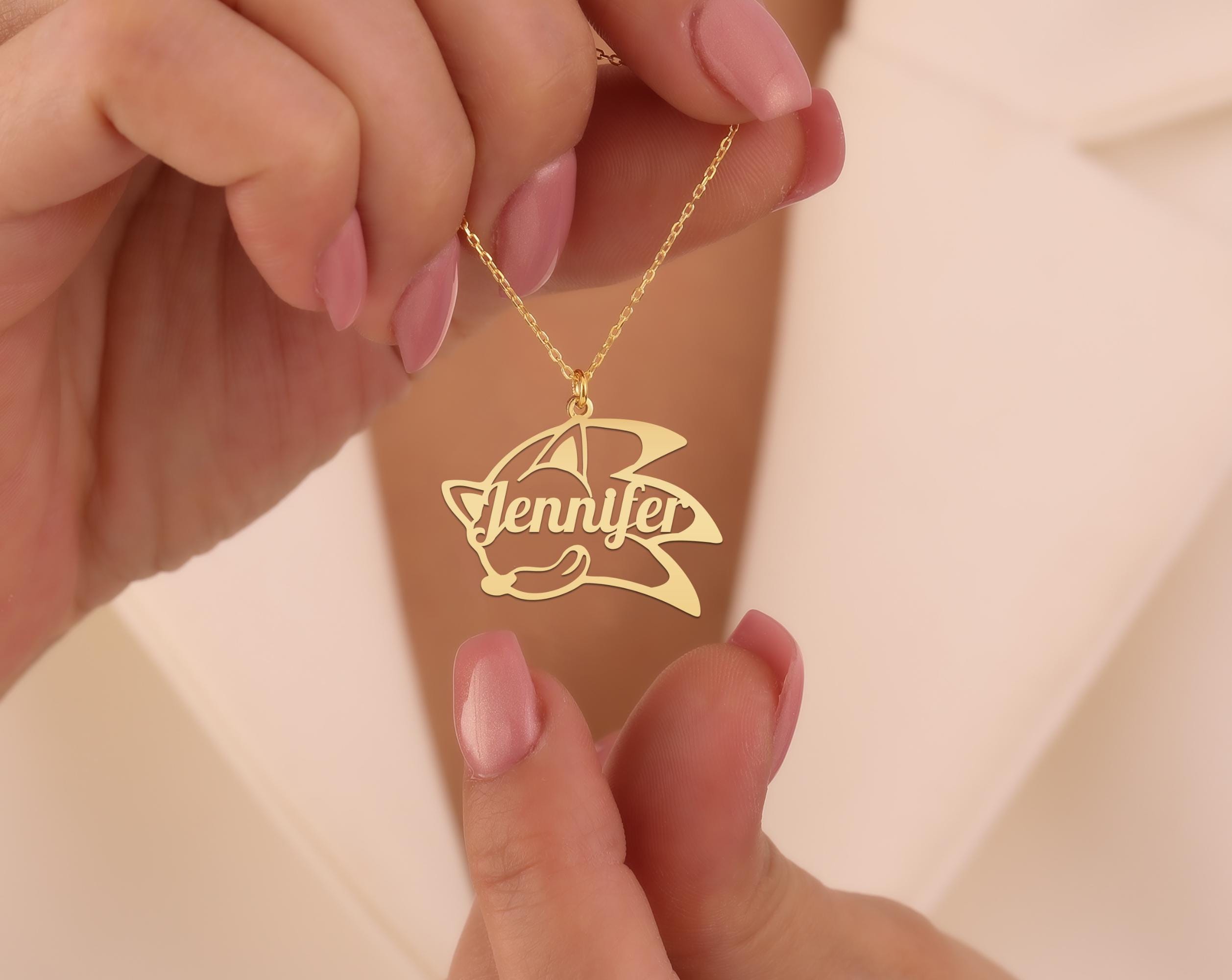 Sonic Name Necklace | Personalized Sonic the Hedgehog Pendant with Gold Plated Design | Unique Gift for Fans and Gamers