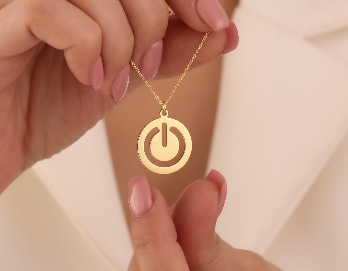Power Symbol Necklace – Gold Plated Minimalist Pendant