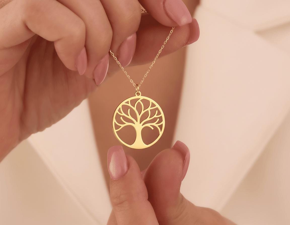 Tree Of Life Pendant: Gold Plated Charm With Elegant Design