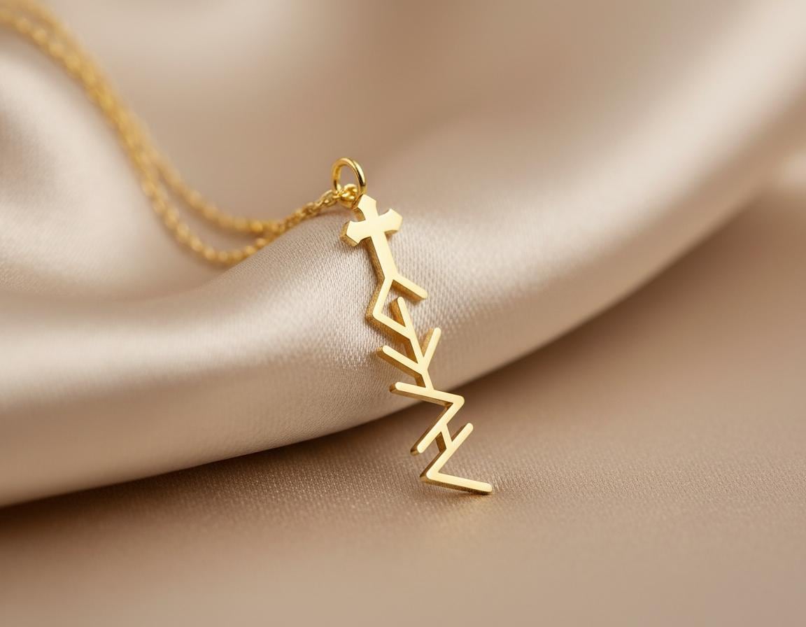 Cross God Is Greater Necklace: Gold Plated Inspirational Pendant