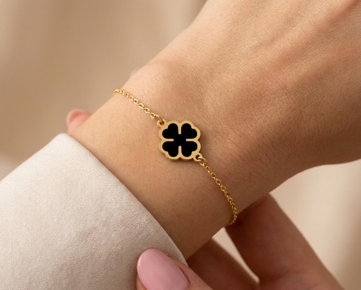 Four Leaf Clover Bracelet – Sterling Silver Lucky Charm