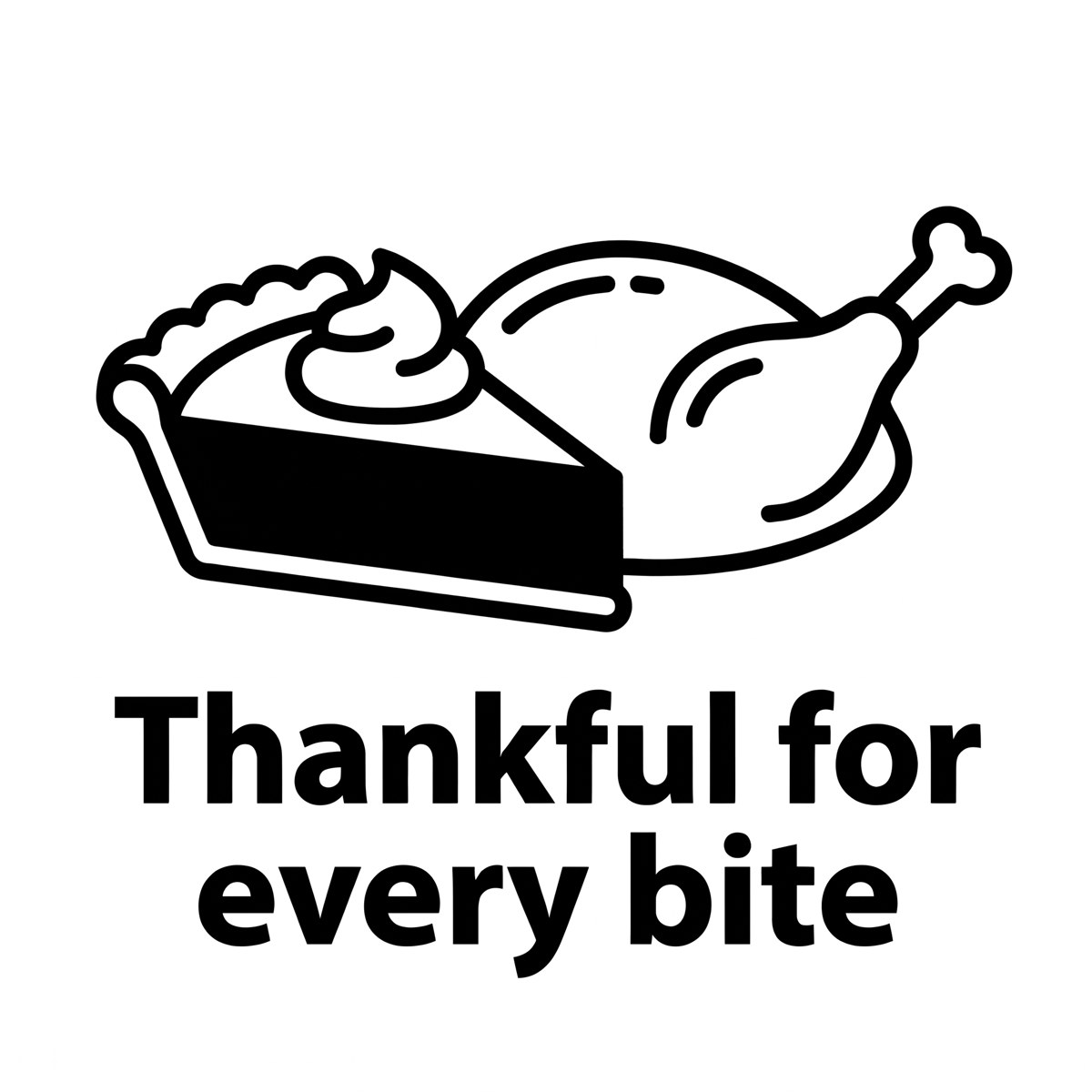 Turkey Pie Slice Thankful SVG Cut File