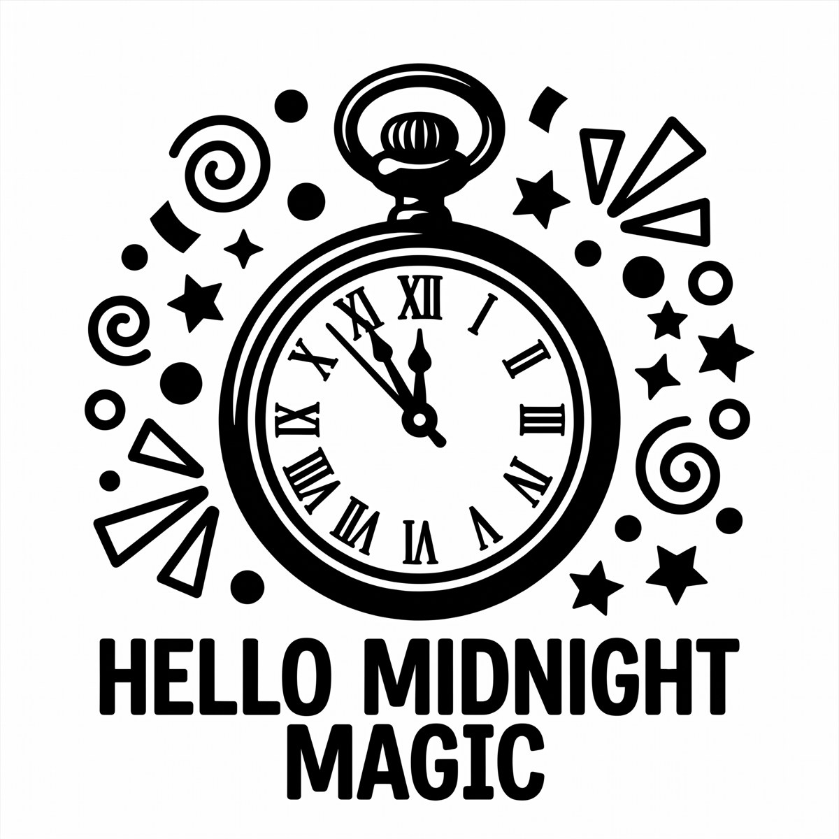 Midnight Clock Countdown SVG: New Year Cut File