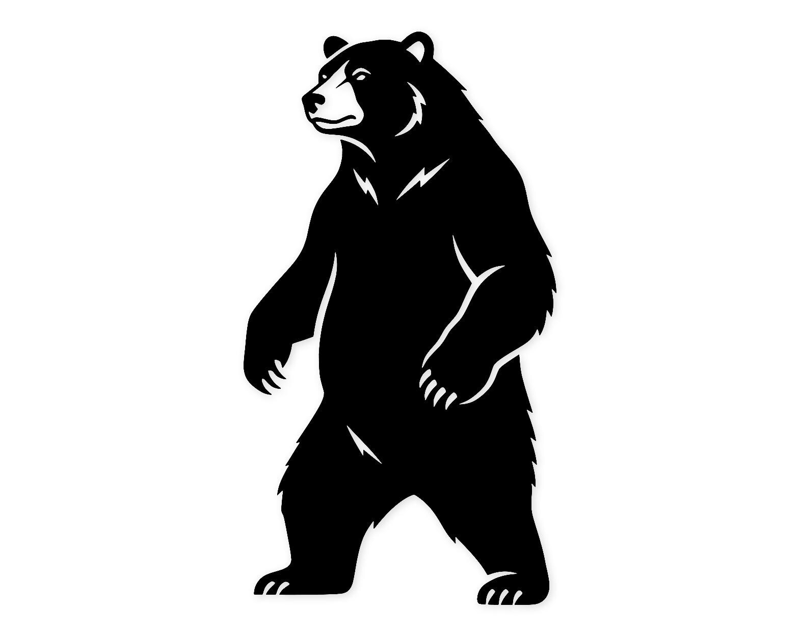 Standing Bear Silhouette Svg Png: Cut Ready Digital Design For Cricut Silhouette