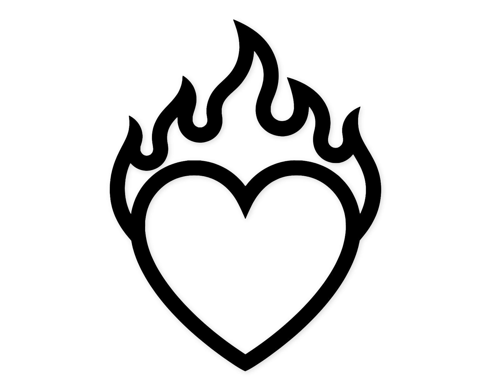 Flaming Heart Icon Svg Png: Bold Cut File For T-Shirts